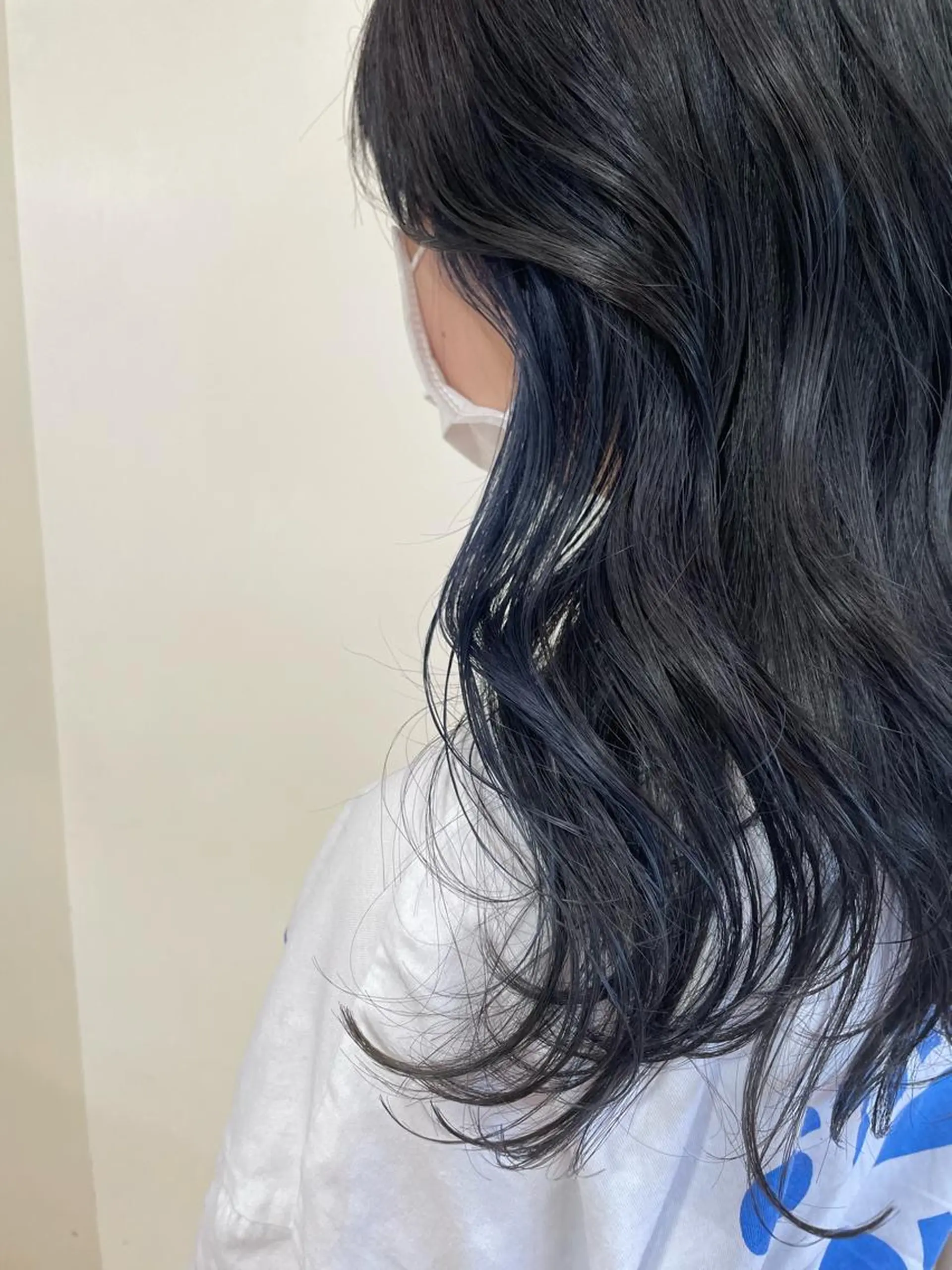 ロング カラー 黒髪 ブルーカラー ブルーブラック インナーカラー 🦋透明感 艶カラー Rie🦋のヘアスタイル