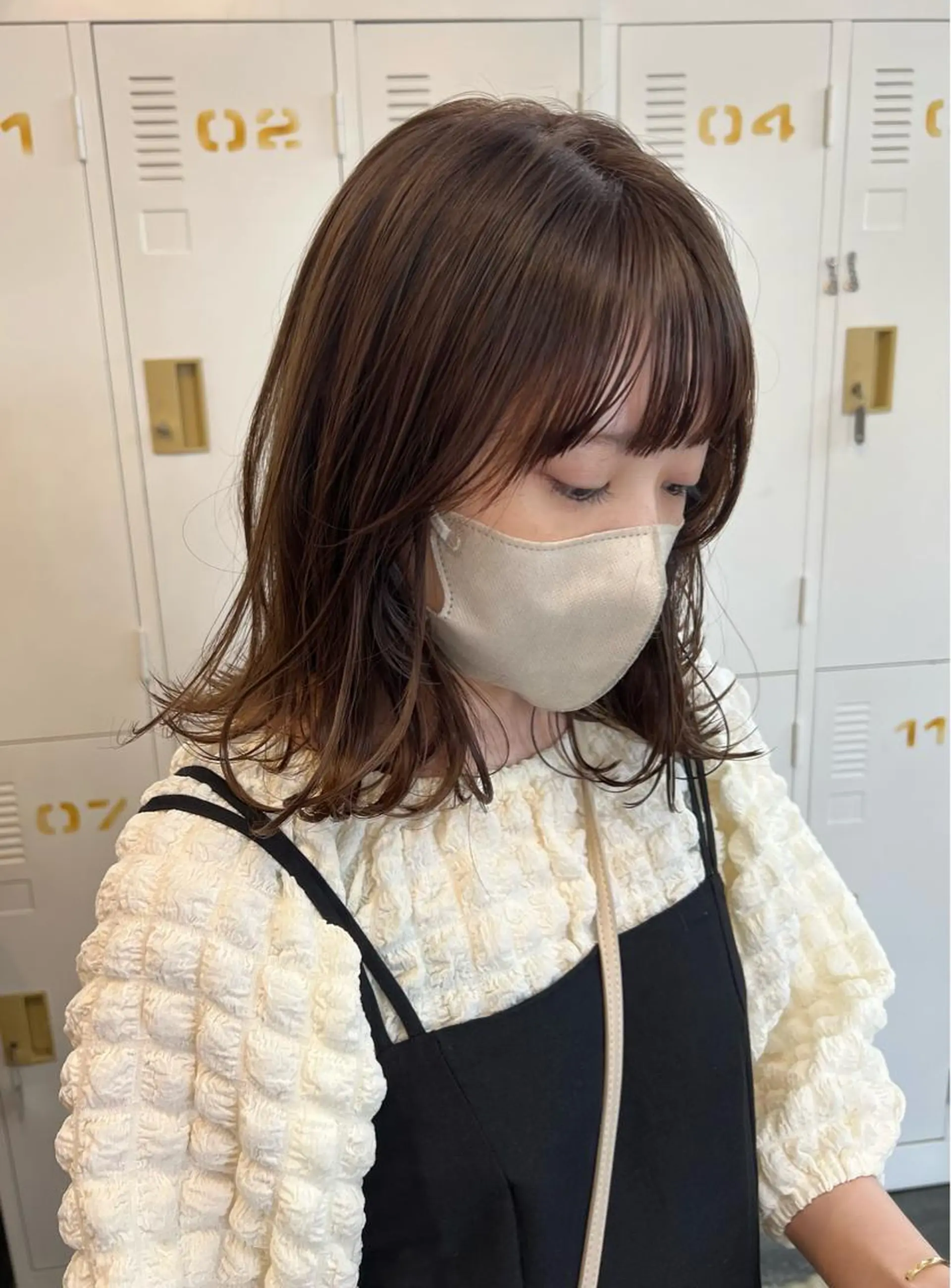 ミディアム カラー ブリーチ ブラウンカラー チョコレートブラウン 透明感カラー ブリーチなしカラー LOMARLIE JURIAのヘアスタイル