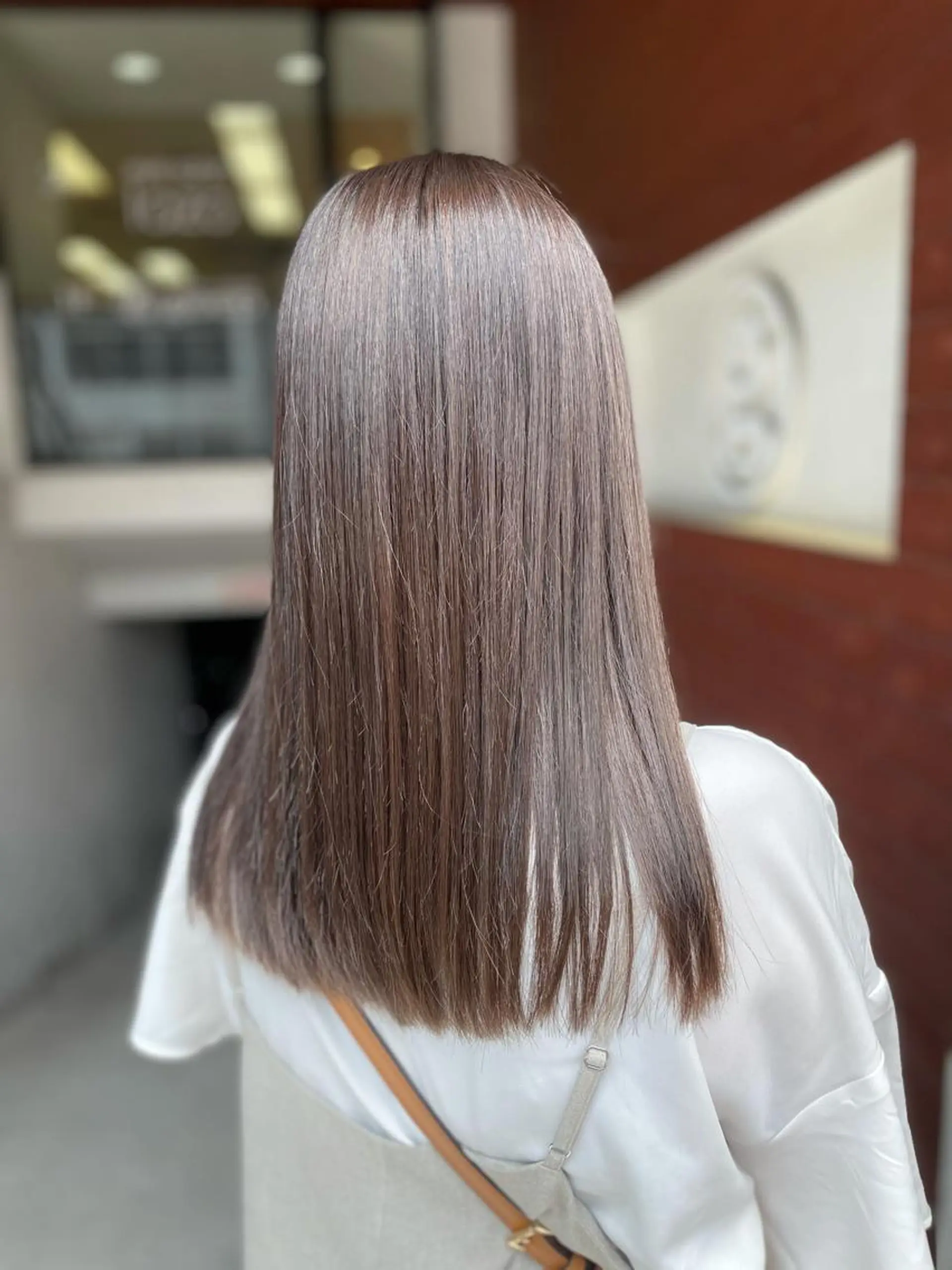 ロング カラー グレージュ ラベンダーカラー ラベンダーグレージュ ラベンダーグレー カット ヘアカラー トリートメント IORI #韓国ヘア#髪質改善のヘアスタイル