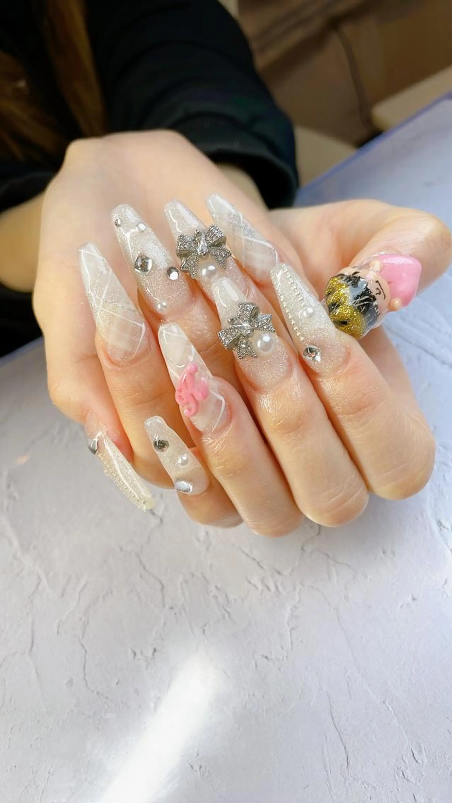 ネイル ロングネイル ハンドネイル LaLa Peach 福岡のマツエク・マツパデザイン