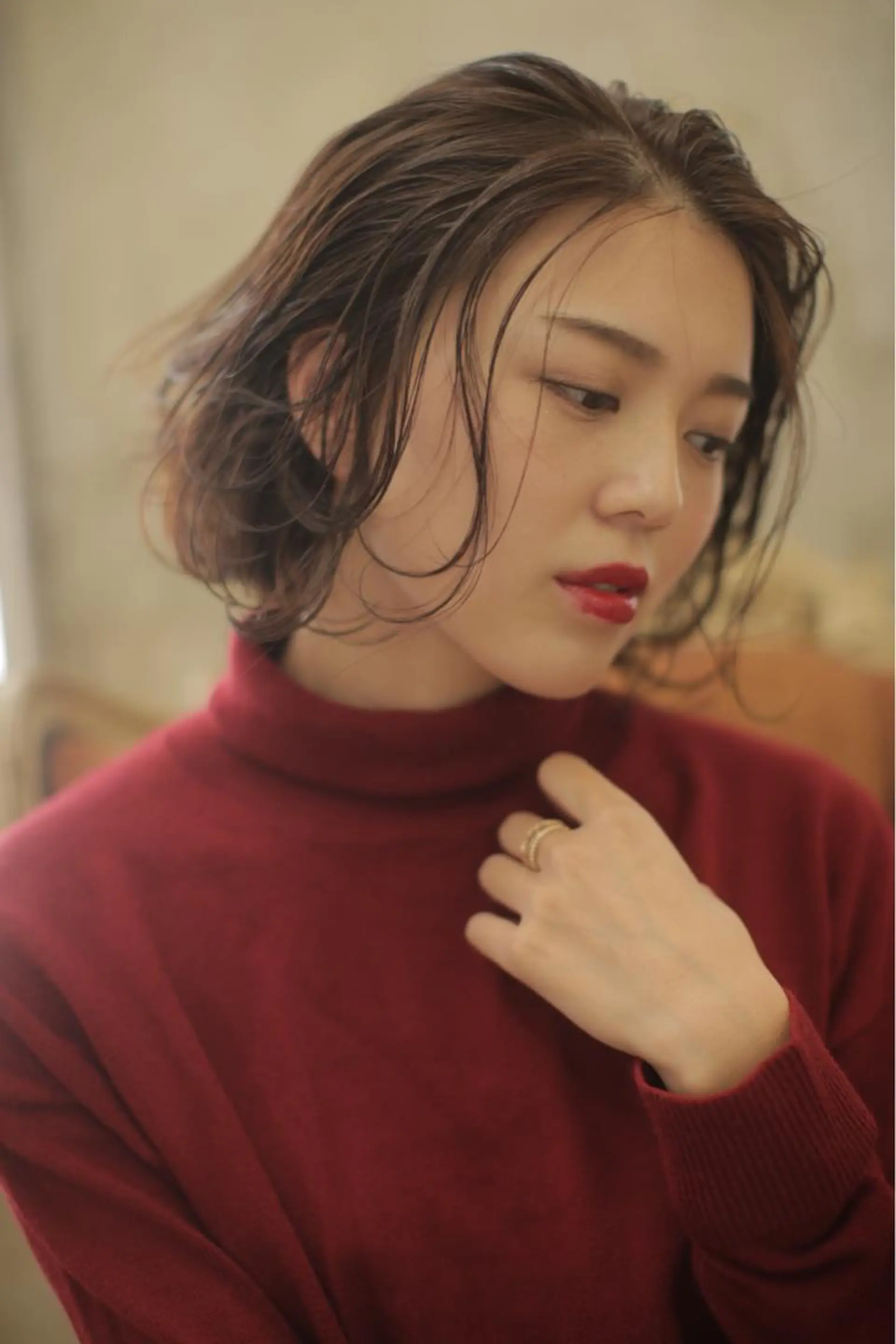 ショート カラー パーマ シールエクステ⭐️ オオミタクヤのヘアスタイル