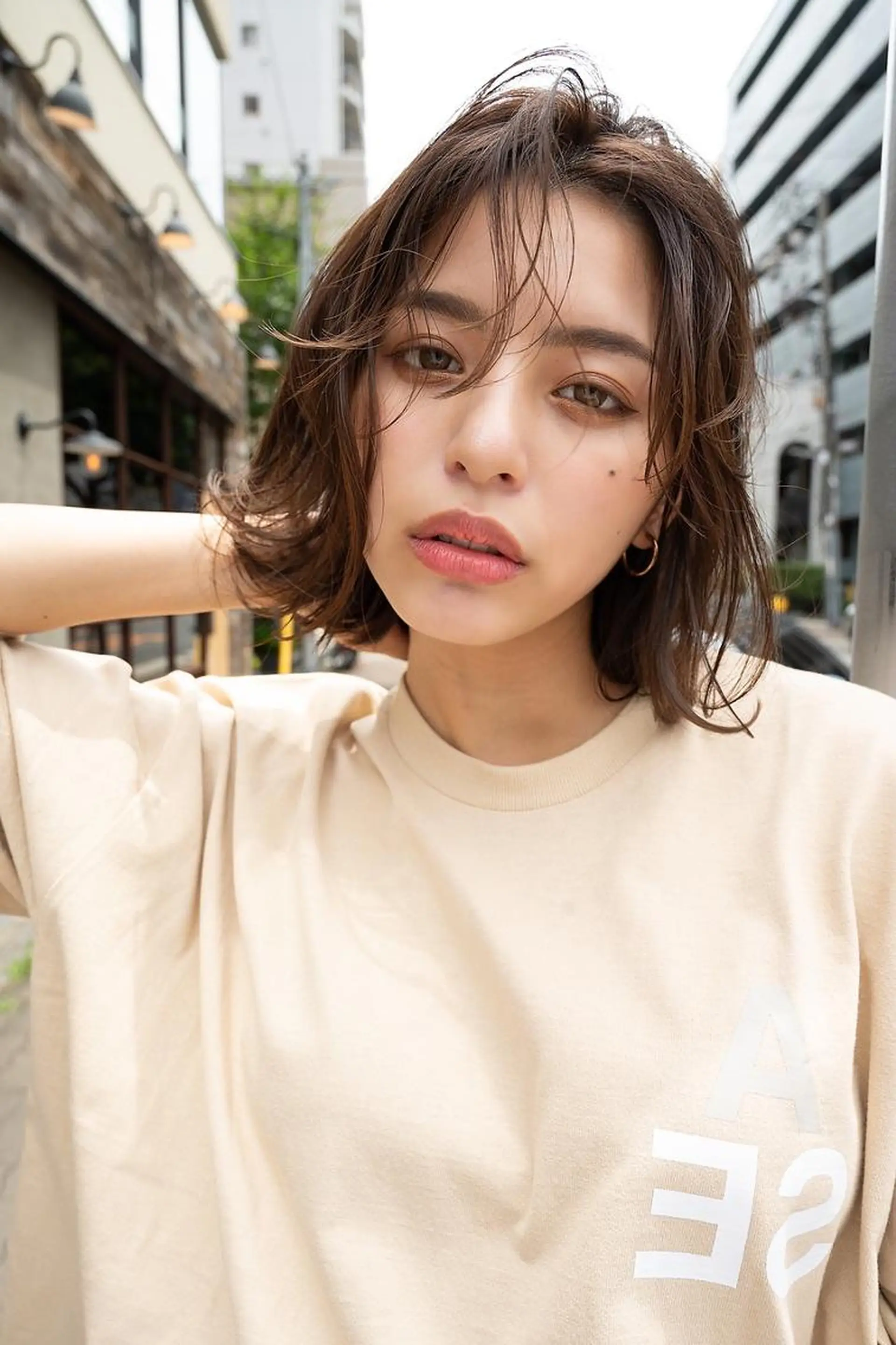 ショート カラー ベージュカラー ブラウンカラー 透明感カラー レイヤーカット ANGELICA 近鉄奈良店のヘアスタイル