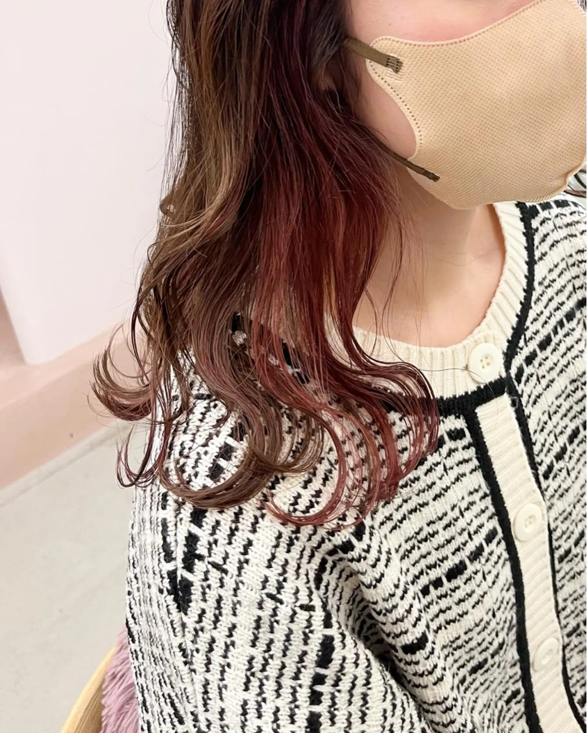 セミロング カラー インナーカラー 暖色カラー／ ヘアセット🌛櫻井舞のヘアスタイル