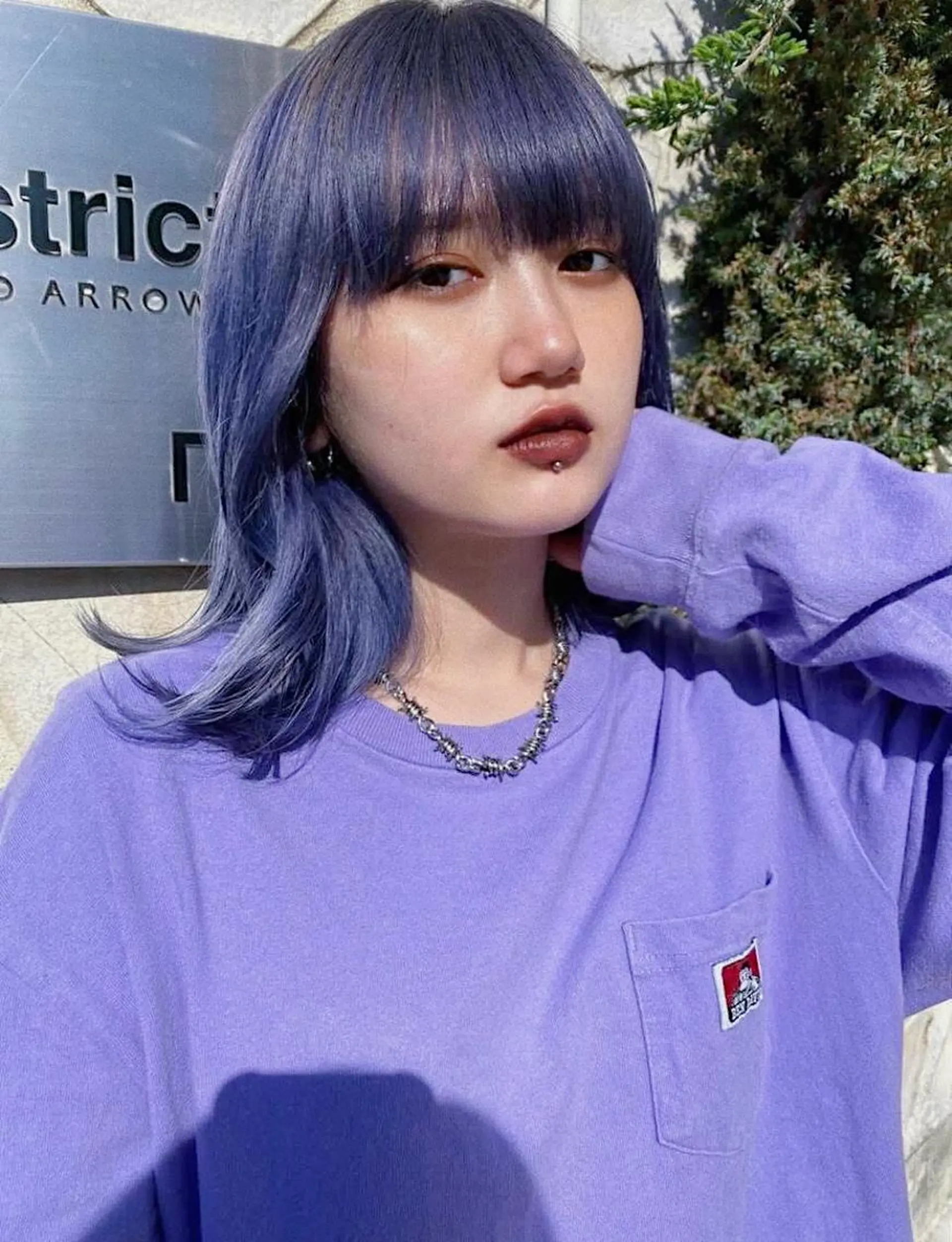 ミディアム カラー ヘアアレンジ 寒色アイドルカラー JUNOチナツのヘアスタイル