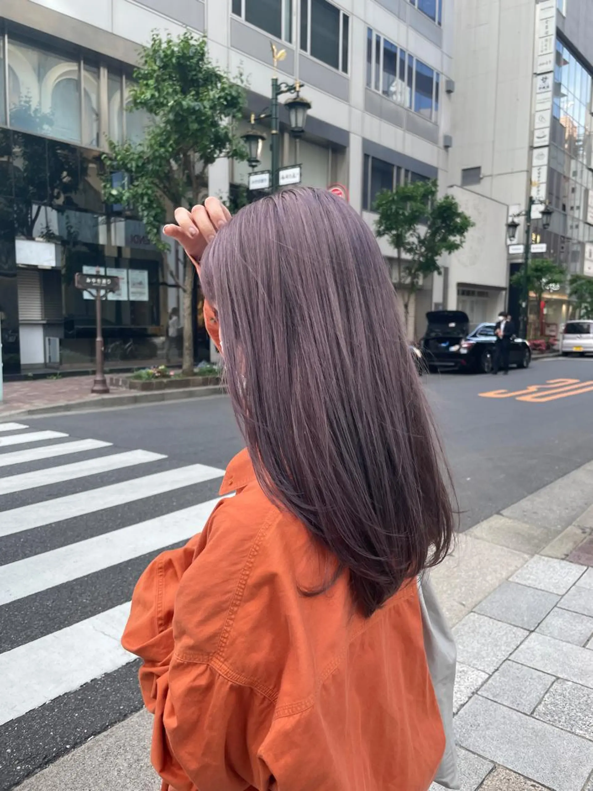 ロング カラー ヘアアレンジ グレージュ ラベンダーカラー ラベンダーグレージュ ラベンダーグレー ラベンダーピンク 【柔らか透明感✨/ 似合せ前髪】大石葉月のヘアスタイル