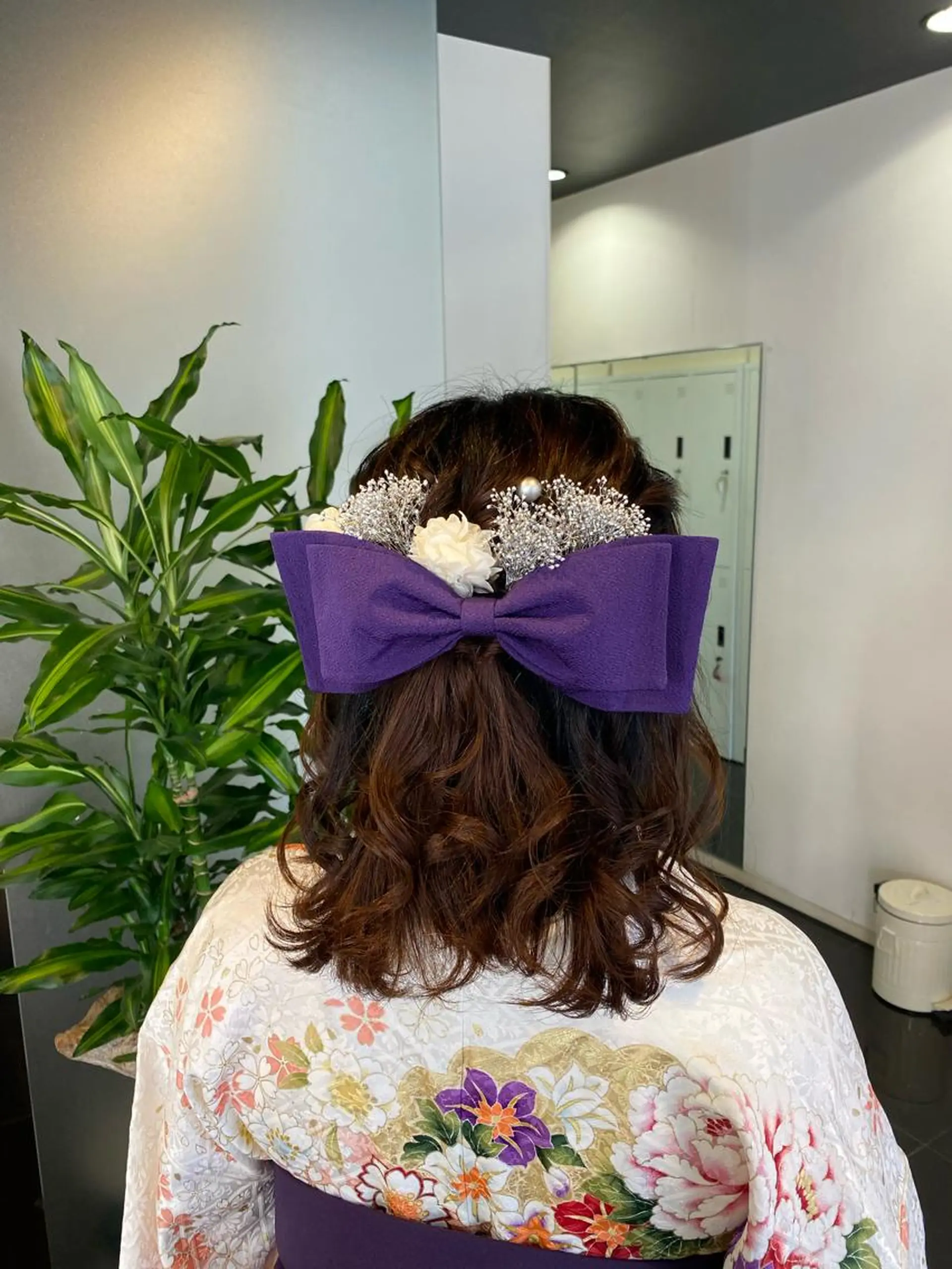 ヘアアレンジ ハーフアップ 卒業式のヘアスタイル 暖色カラー /ヘアアレンジ/花鈴のヘアスタイル