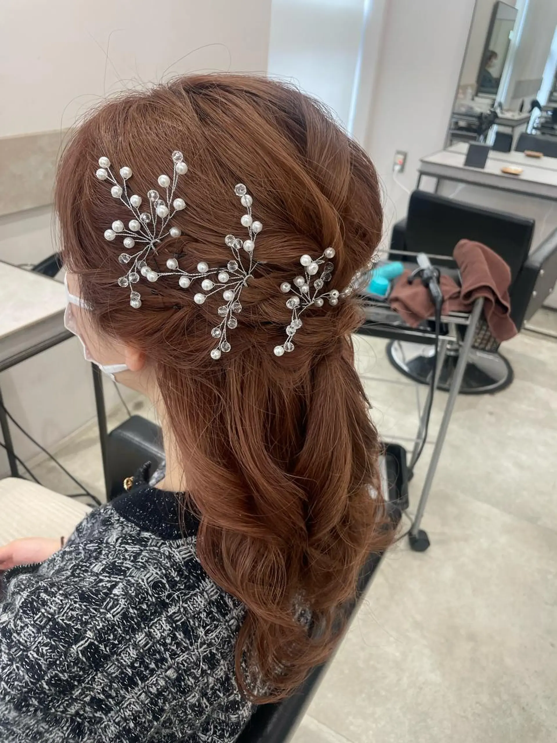 ヘアアレンジ ハーフアップ 透明感カラー✨艶髪 制作🌱山根あゆみのヘアスタイル