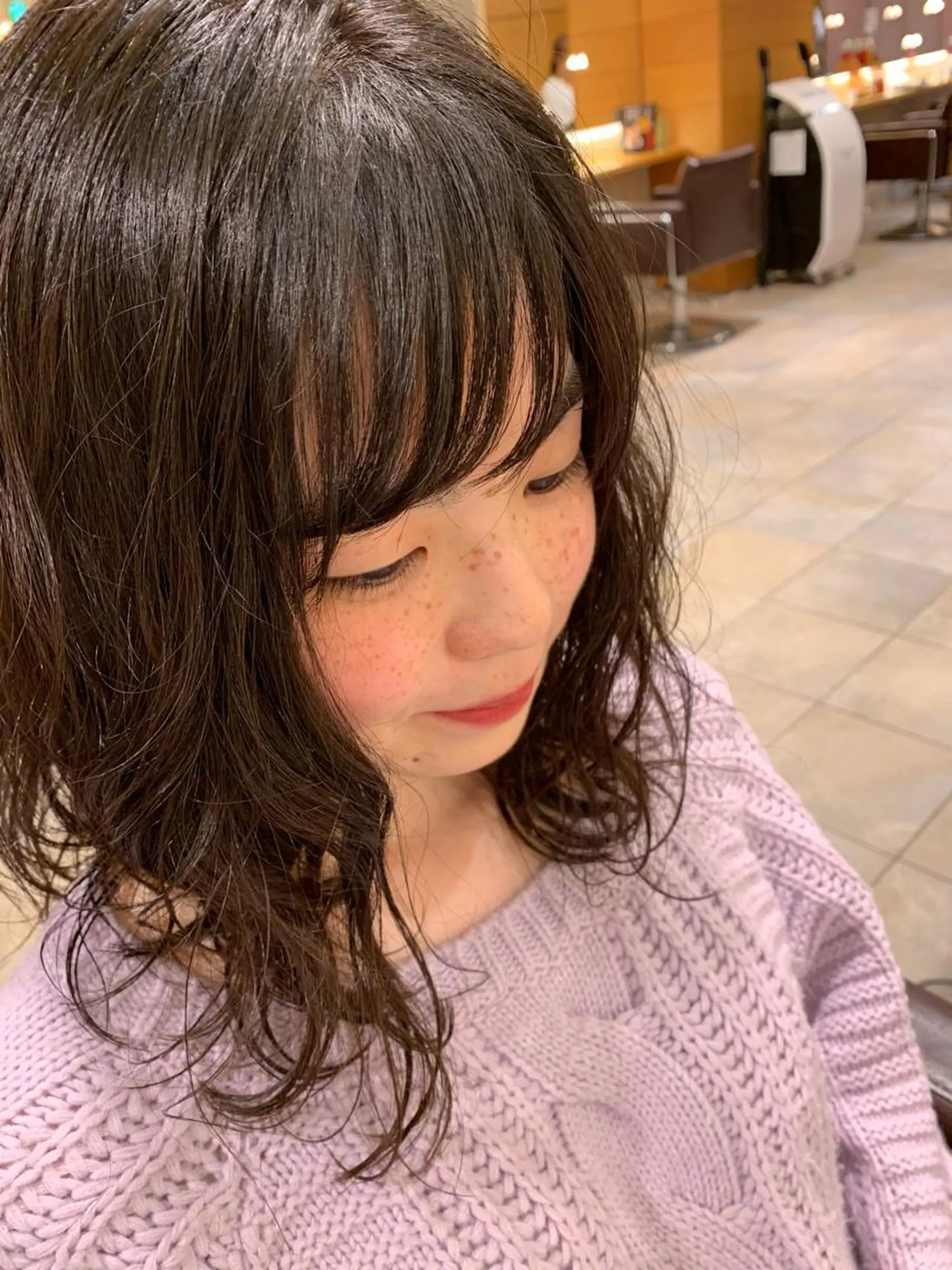 ミディアム パーマ カット トリートメント 加藤 綾華のヘアスタイル