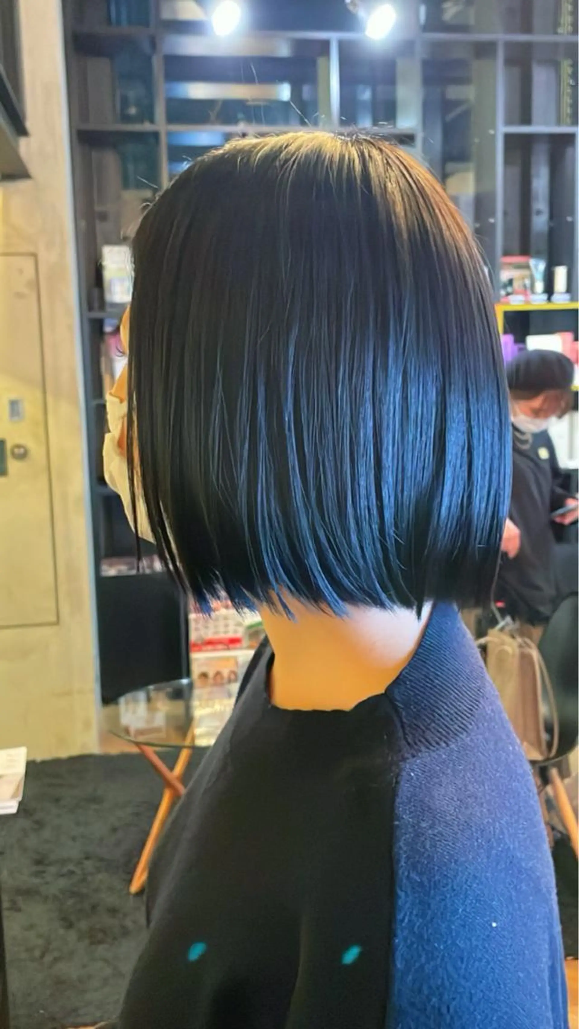 カラー 黒髪 ブルーカラー ブルーブラック LABO Tokyo所属・美髪改善ストレート/ 植村友哉のヘアスタイル
