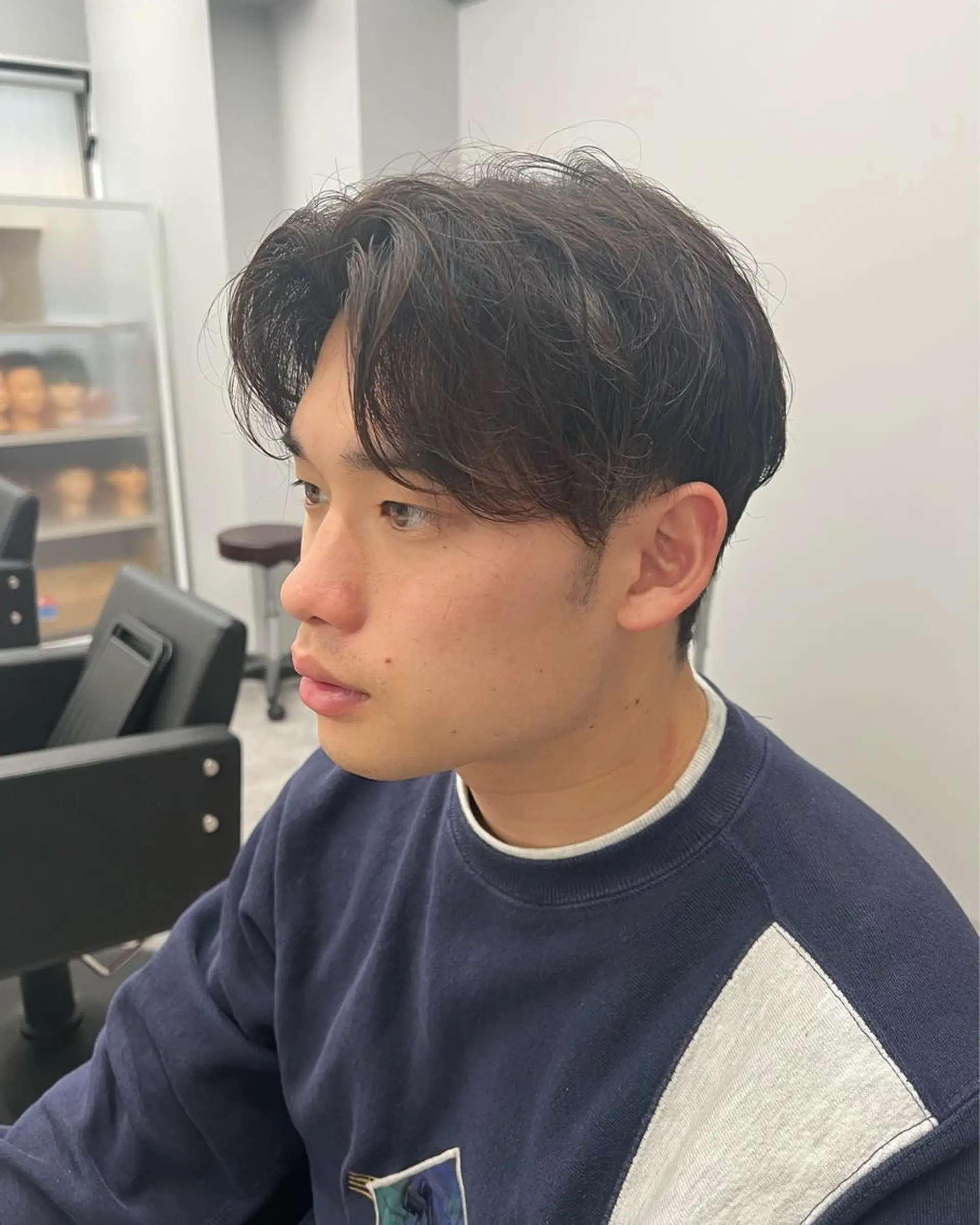 ショート メンズ センターパート 縮毛矯正 【曲がる縮毛矯正】 モデル募集🙋カツヤのヘアスタイル