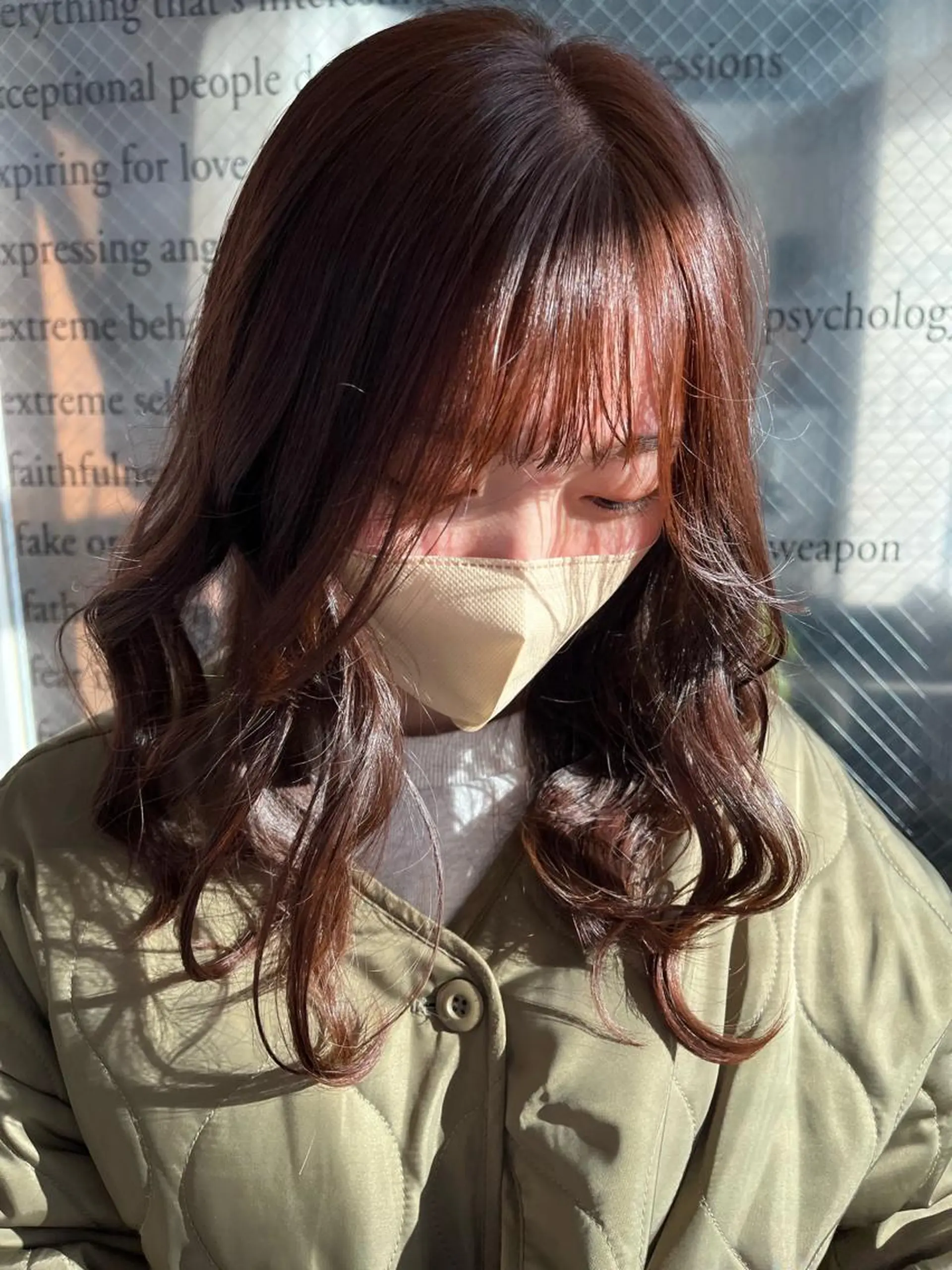 カラー ヘアカラー トリートメント えんぐちとも／透明感 カラー／博多ボブのヘアスタイル