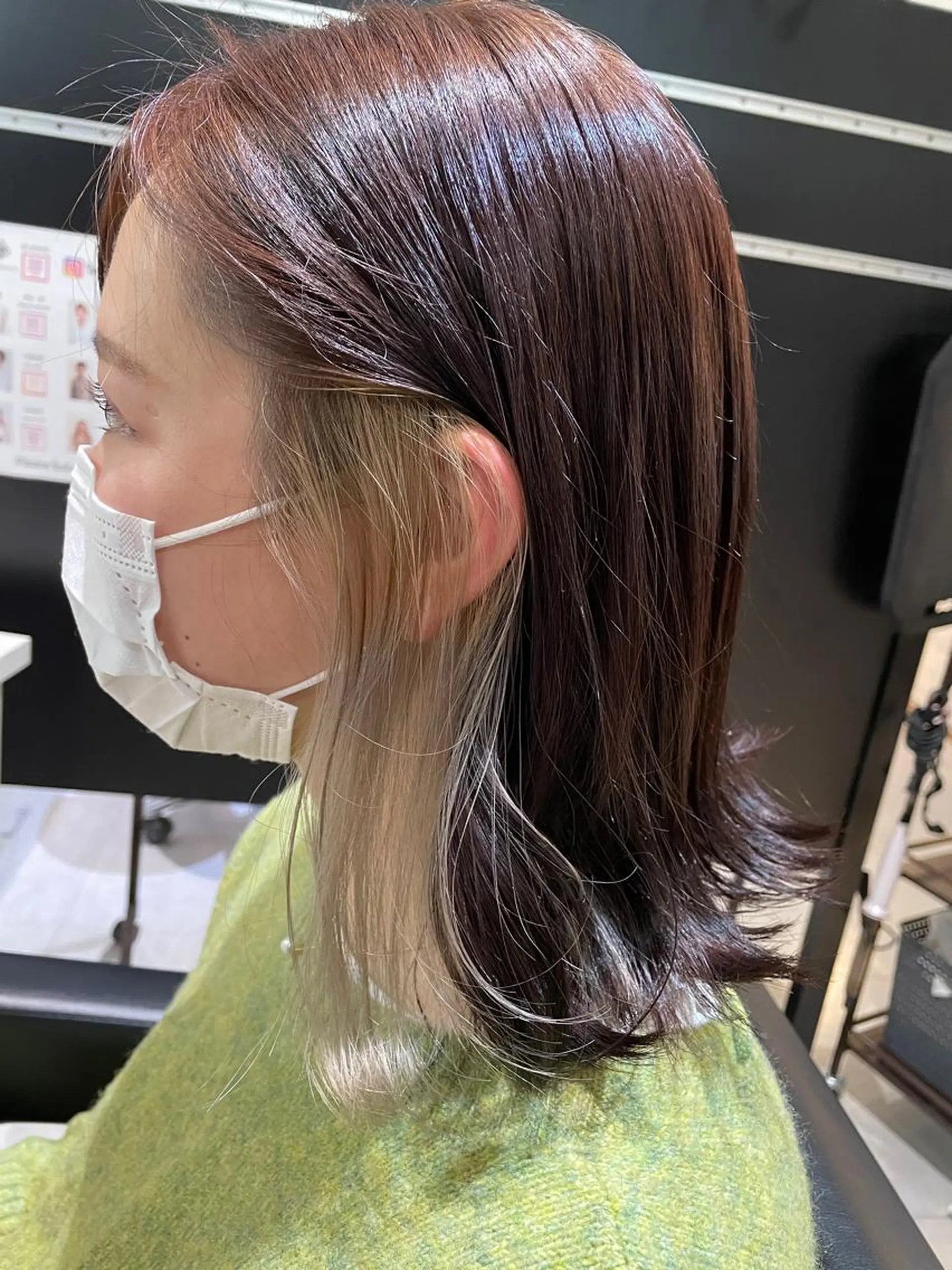 セミロング ピンクブラウン コトネ🫧 韓国風レイヤーカットのヘアスタイル