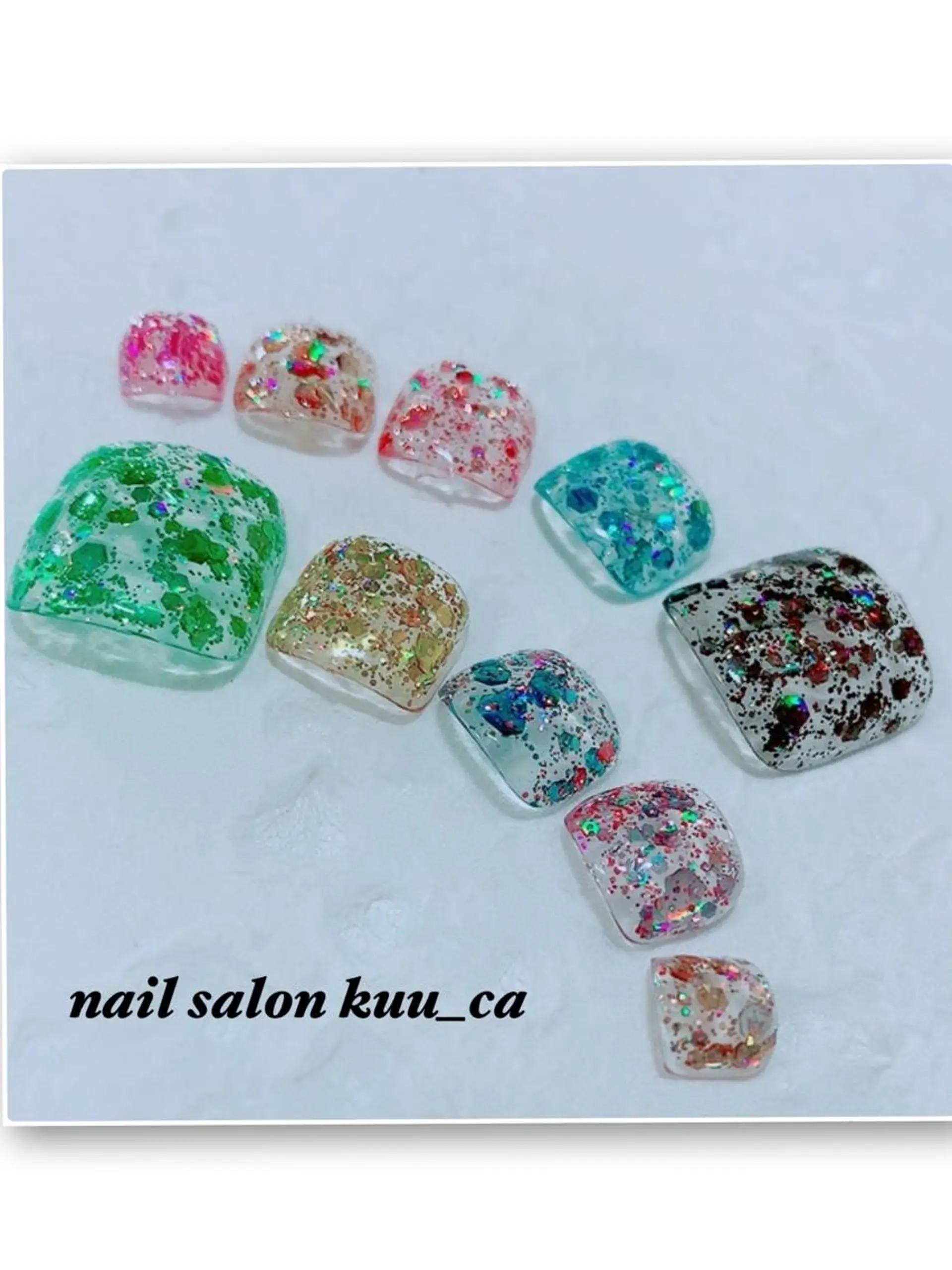 ネイル フットネイル ラメ(グリッター) nail salon kuu_caのネイルデザイン