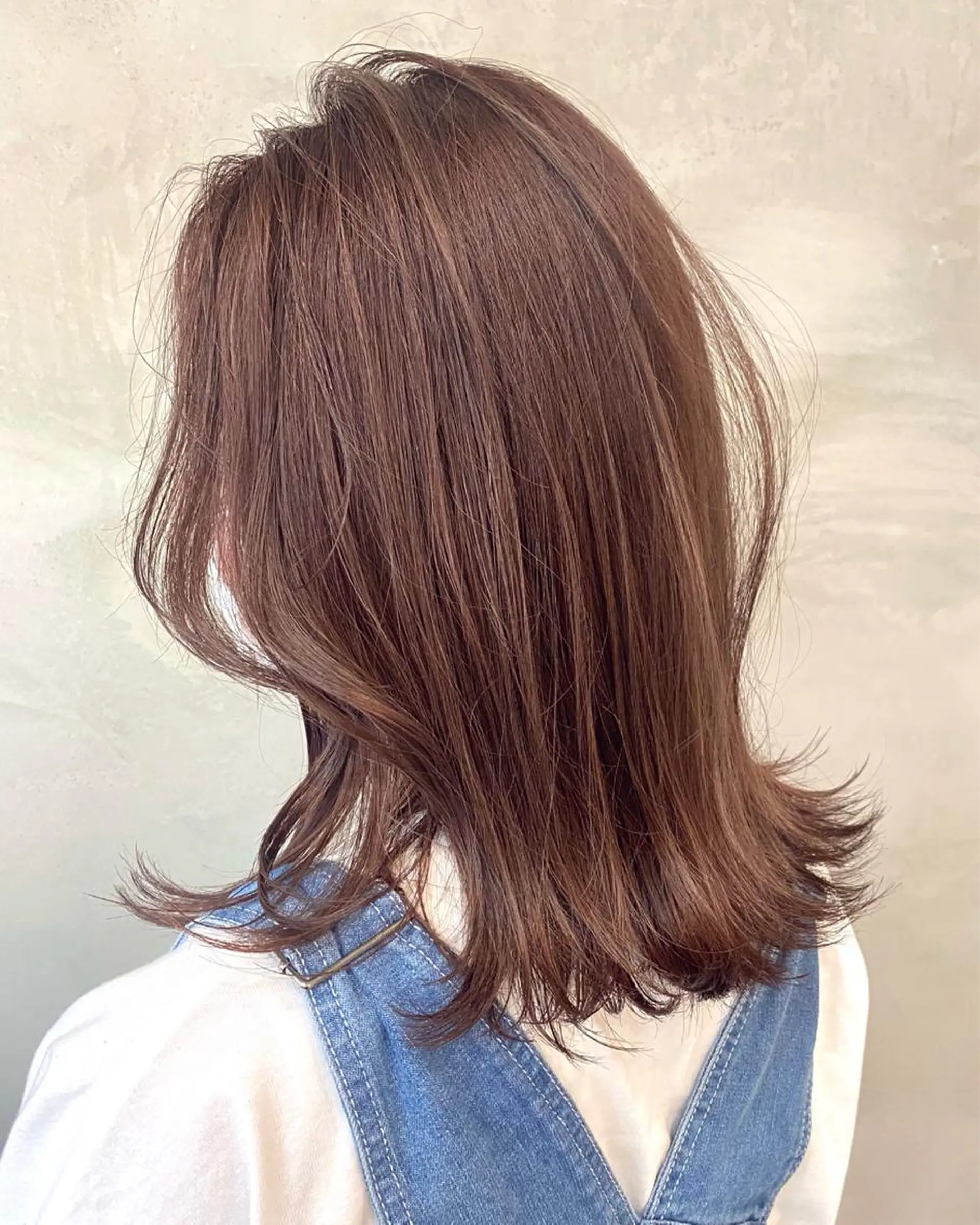 セミロング カラー ブリーチ ブラウンカラー ブリーチなしカラー パープルカラー カット ヘアカラー トリートメント pesca 長町南店 OIKAWAのヘアスタイル