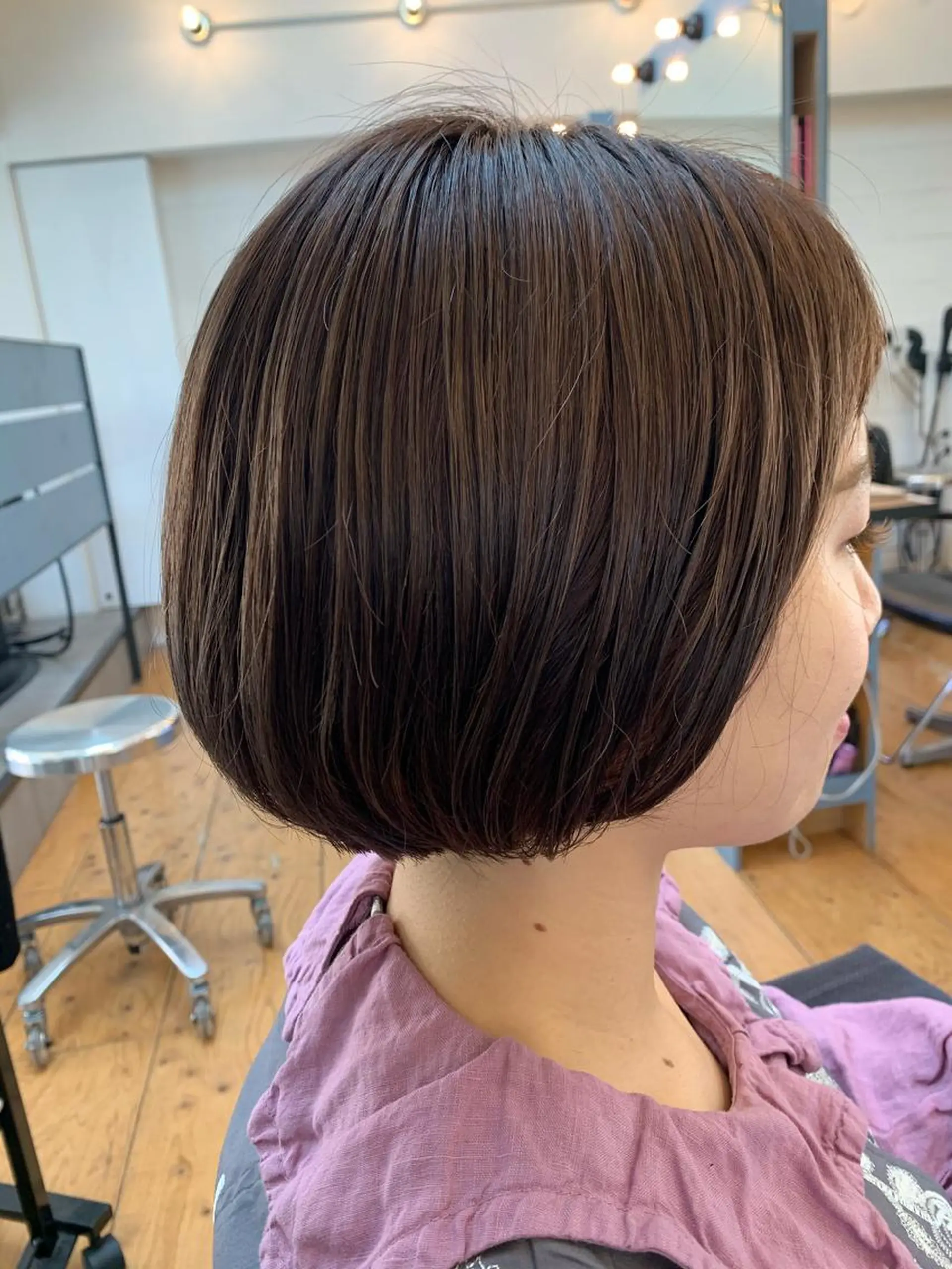 ショート カラー アッシュ ハイライトカラー ハイライト Lagom なかだのヘアスタイル