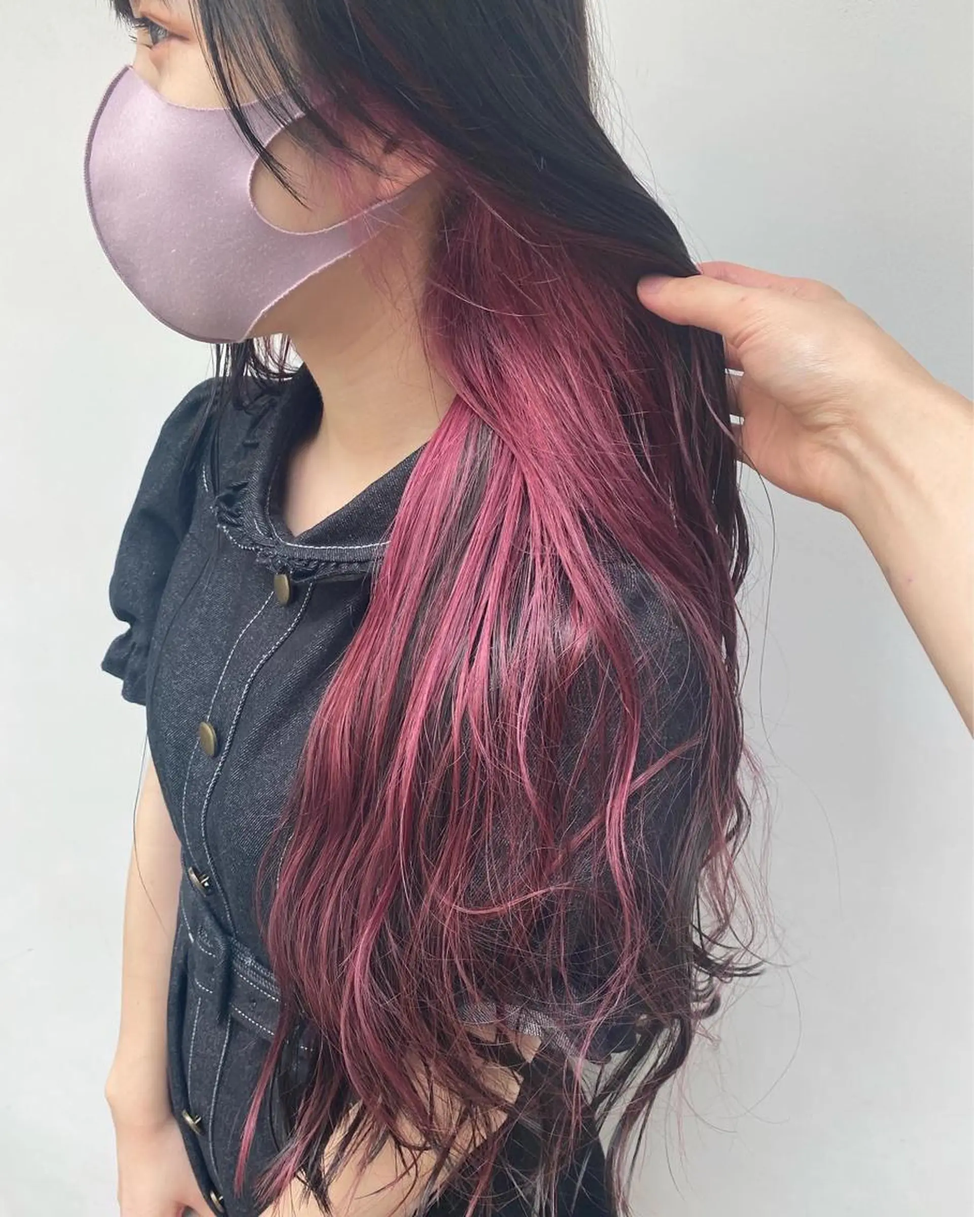 ロング カラー ブリーチ ピンクカラー ヘアカラー トリートメント ヘッドスパ tonari 梅田、中崎町のヘアスタイル