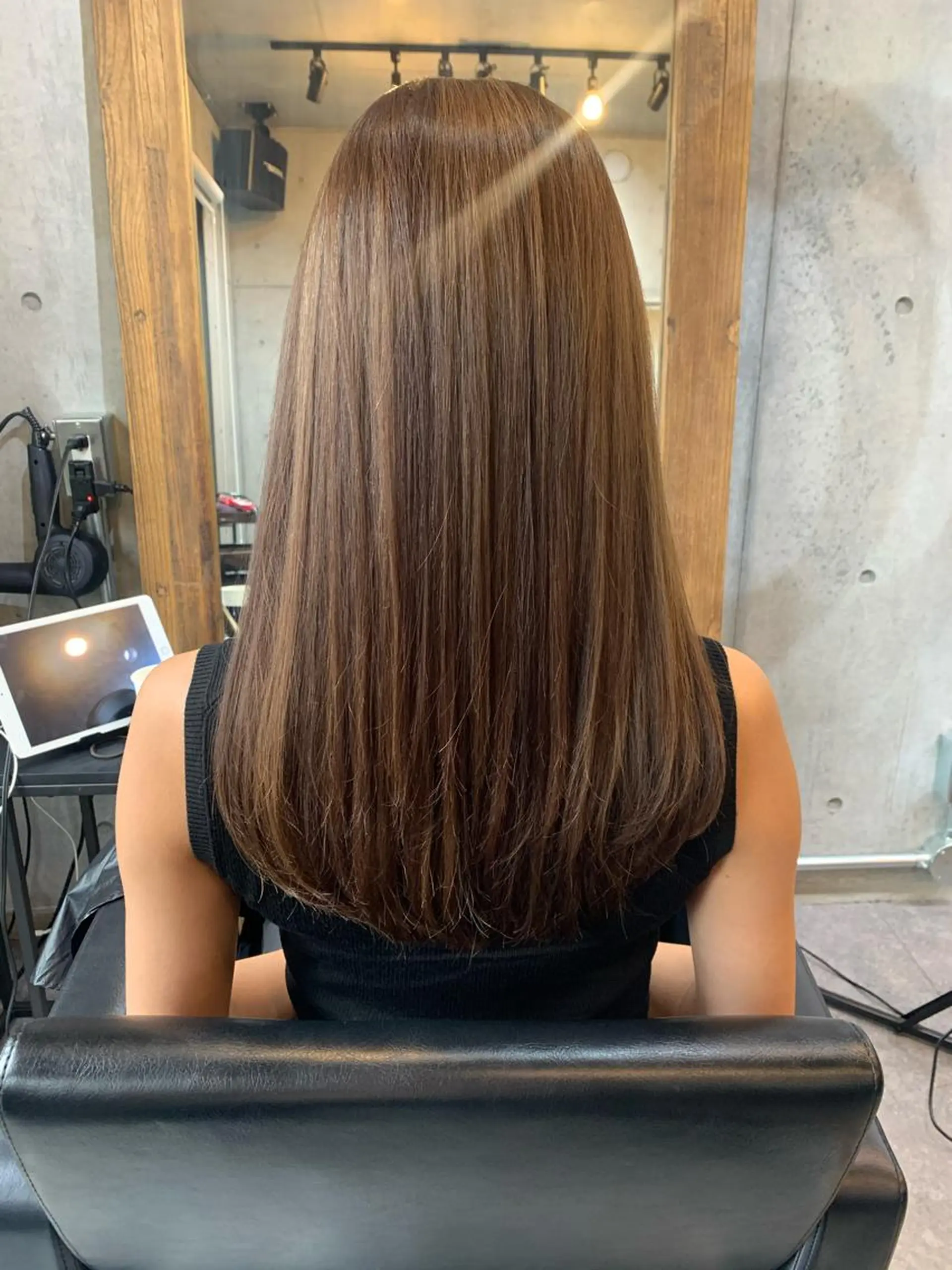 セミロング カラー 髪質改善 トリートメント 柔らかブラウン/顔周 りレイヤー♡ユウシのヘアスタイル