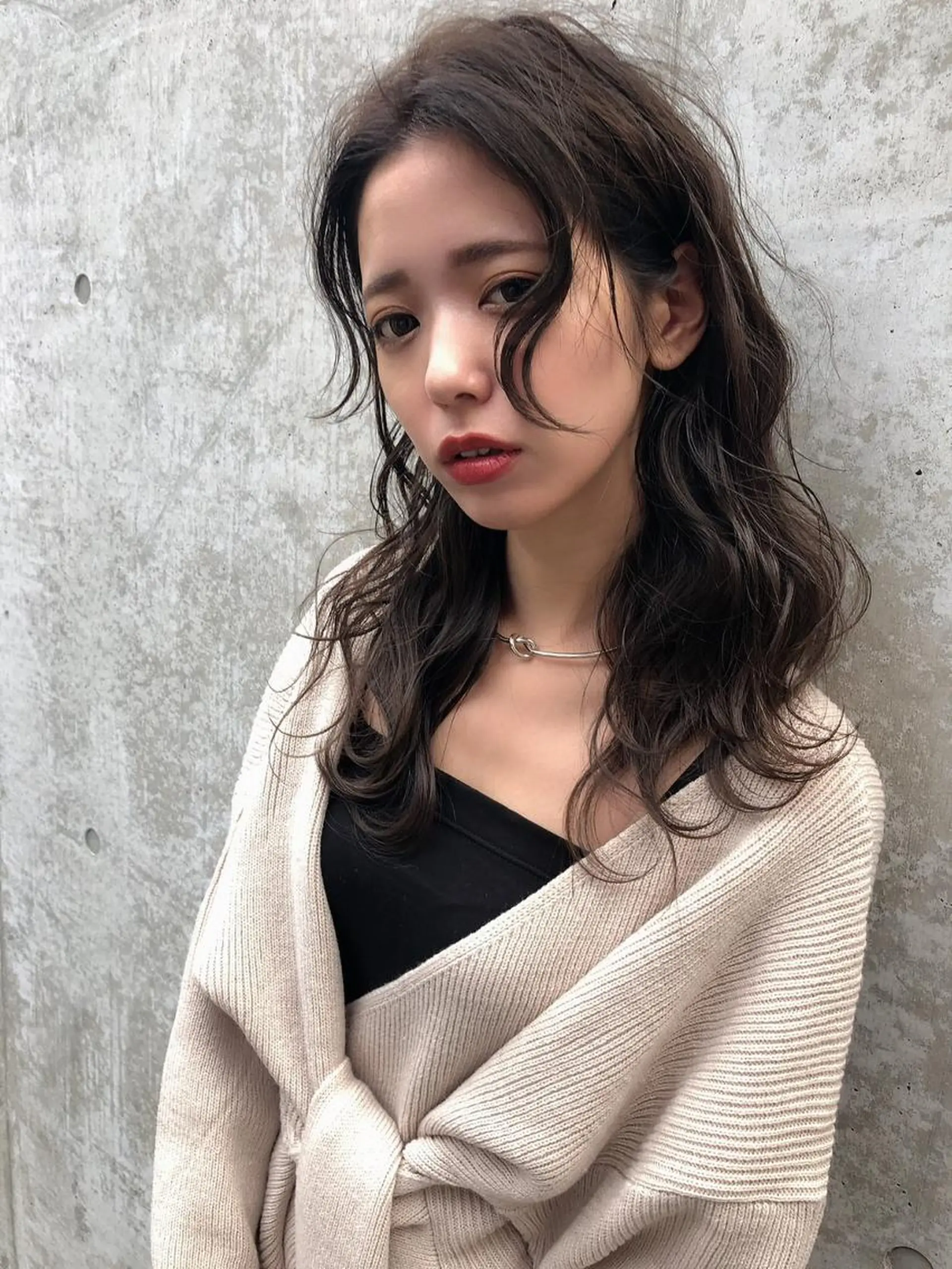 カラー ロング オーガニックカラー 顔周りカット 小顔カット トリートメント 🎊ルービック 京橋店💛のヘアスタイル