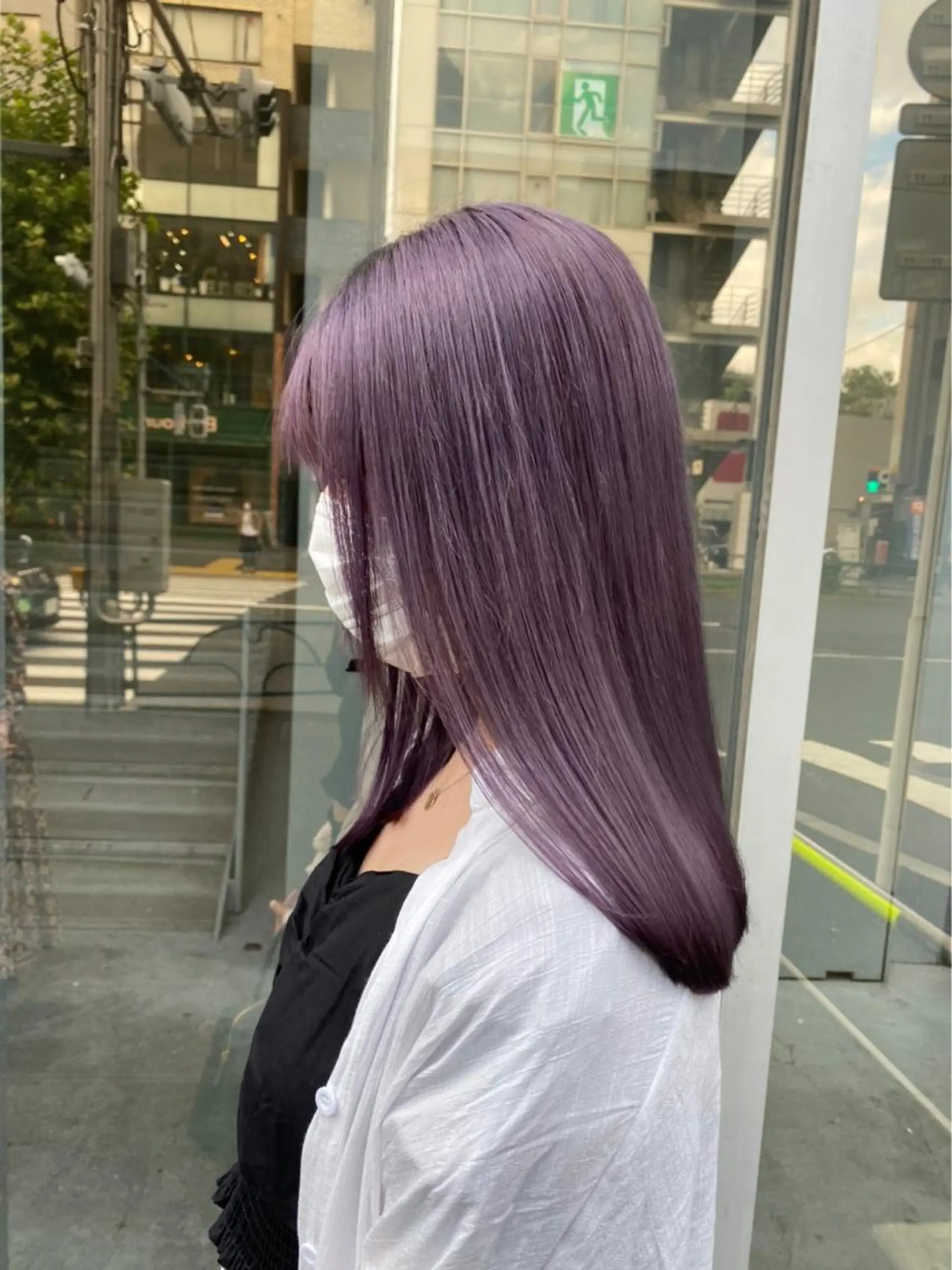 ロング カラー ヘアアレンジ 🩵色落ち可愛い 寒色カラー🩵のヘアスタイル