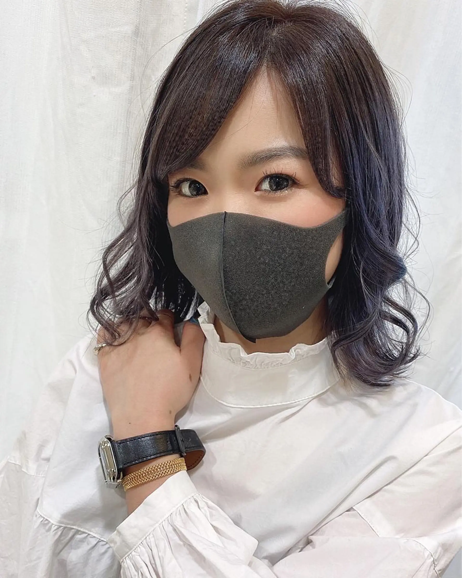 ミディアム カラー パーマ ヘアアレンジ ラベンダーカラー ラベンダーグレー ヘアカラー トリートメント F-card上通店所属・kodai🔥 認定エクステ講師🔥のヘアスタイル