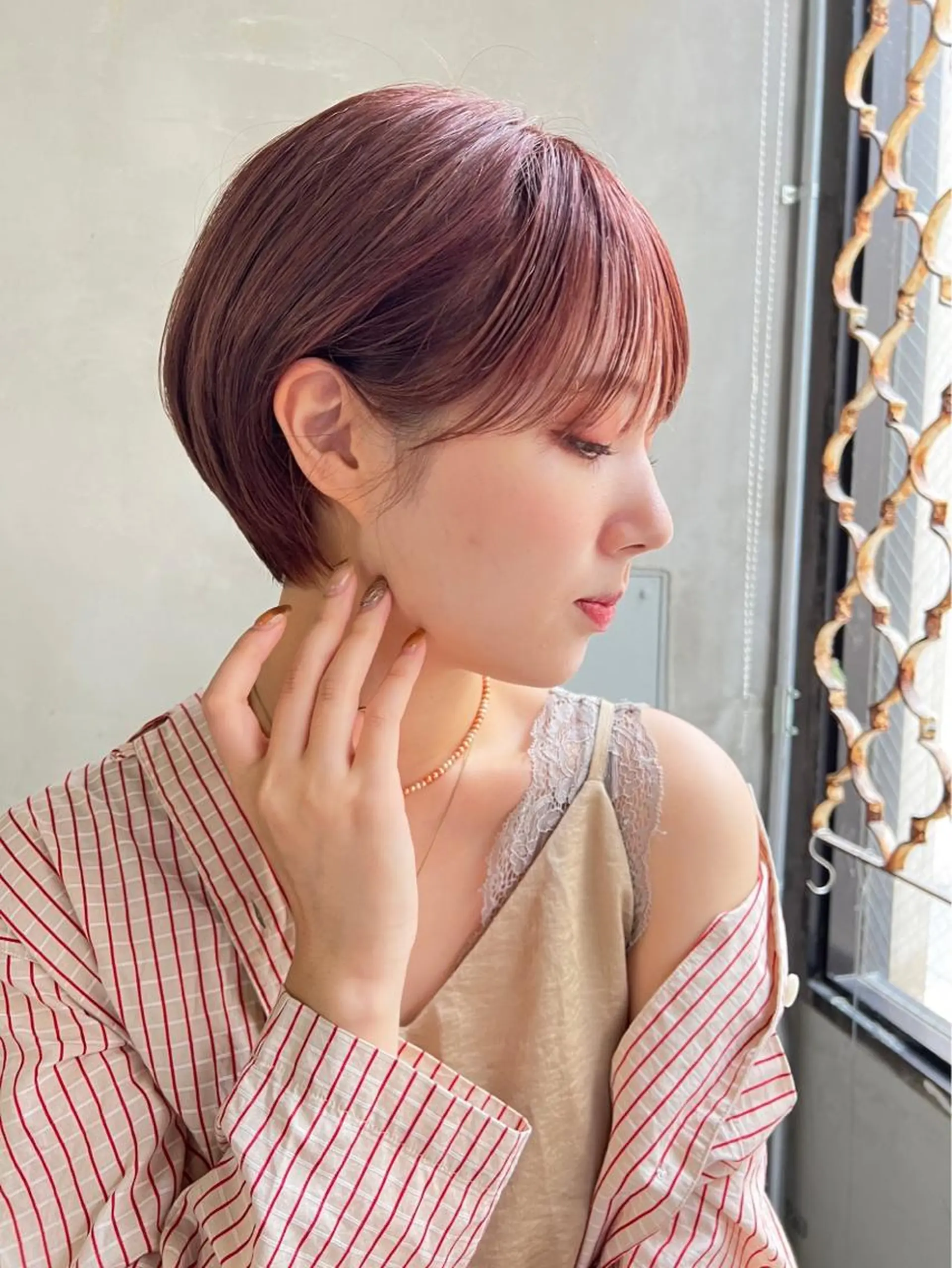 ショート 顔まわりレイヤー 韓国風ヘア レイヤーカット ローレイヤー 縮毛矯正 カット ヘアカラー トリートメント Masena所属・【必ず似合わせます】 川口航平のヘアスタイル