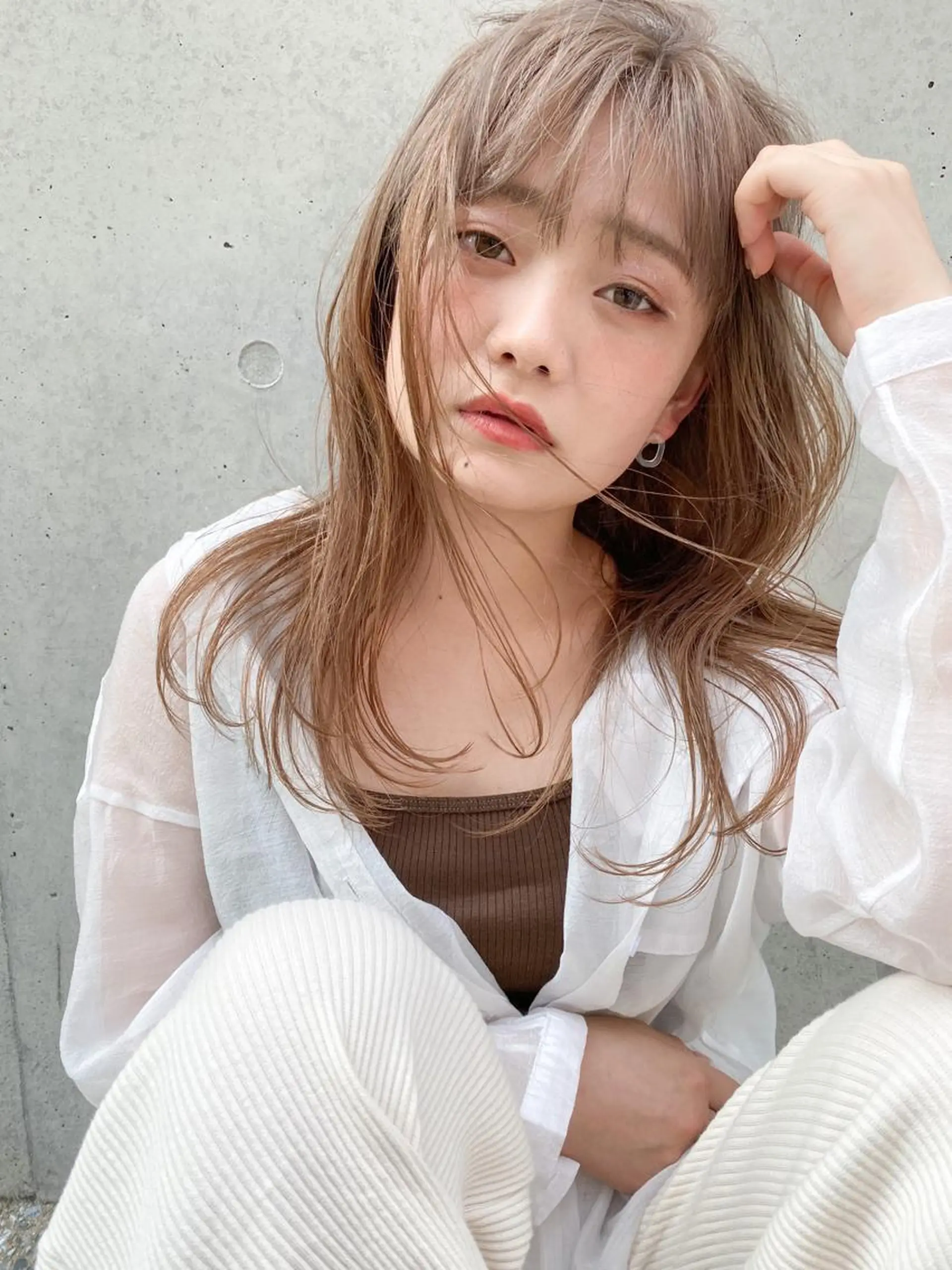 ロング カラー ベージュカラー ブロンド ブロンドベージュ 縮毛矯正 ness ネスのヘアスタイル