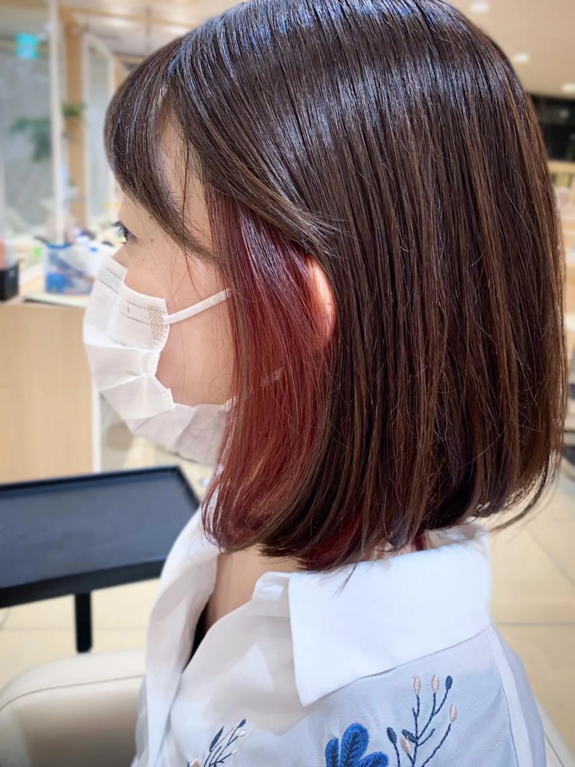 ショート カラー ベージュカラー インナーカラー ピンクカラー ピンクベージュ IwAsh中山所属・✂︎中山ブリーチ・ パーマ✂︎露木智也のヘアスタイル