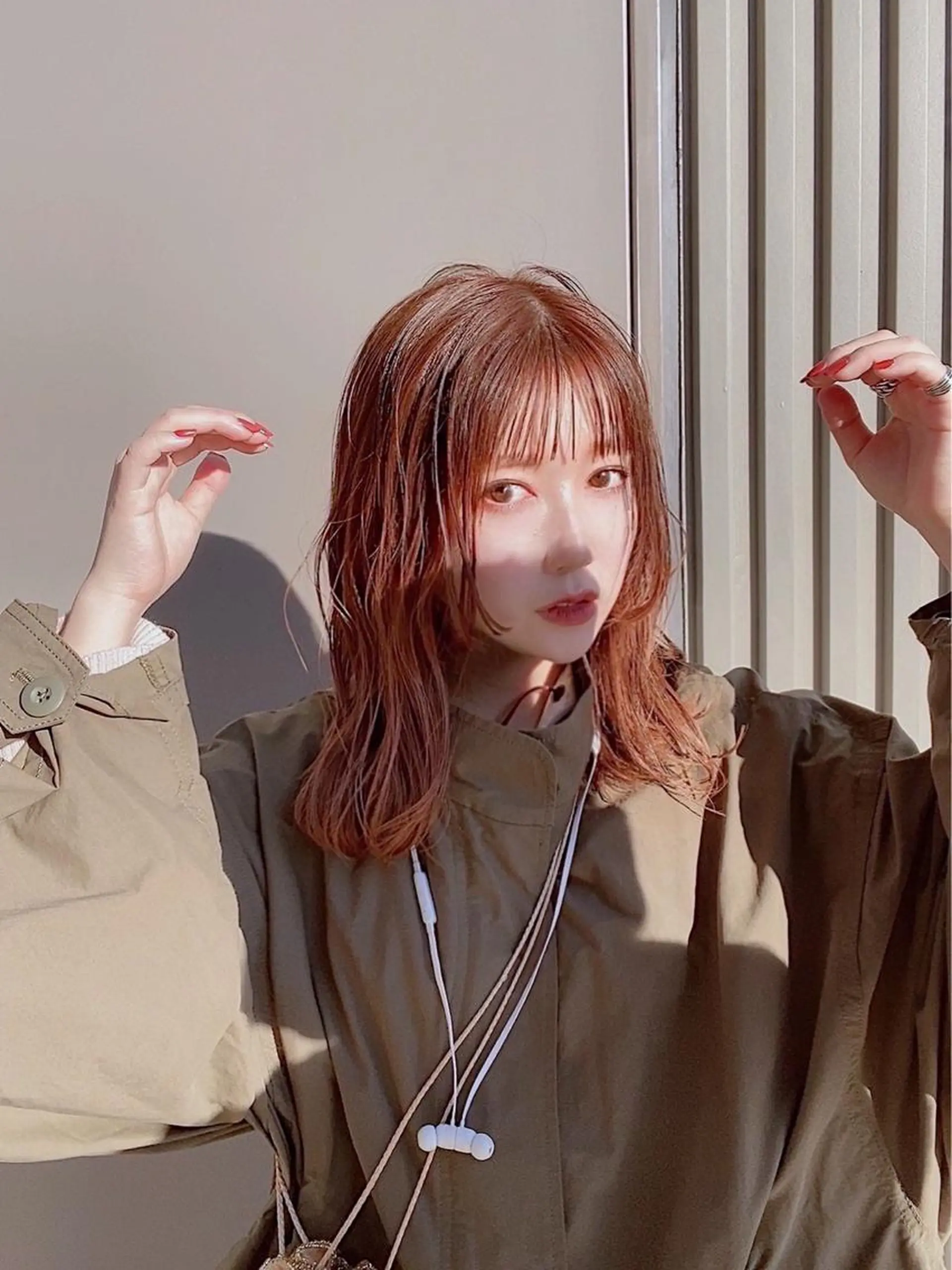 ミディアム カラー ブリーチ ブリーチなしカラー オレンジ ally hairsalon所属・Emi .のヘアスタイル