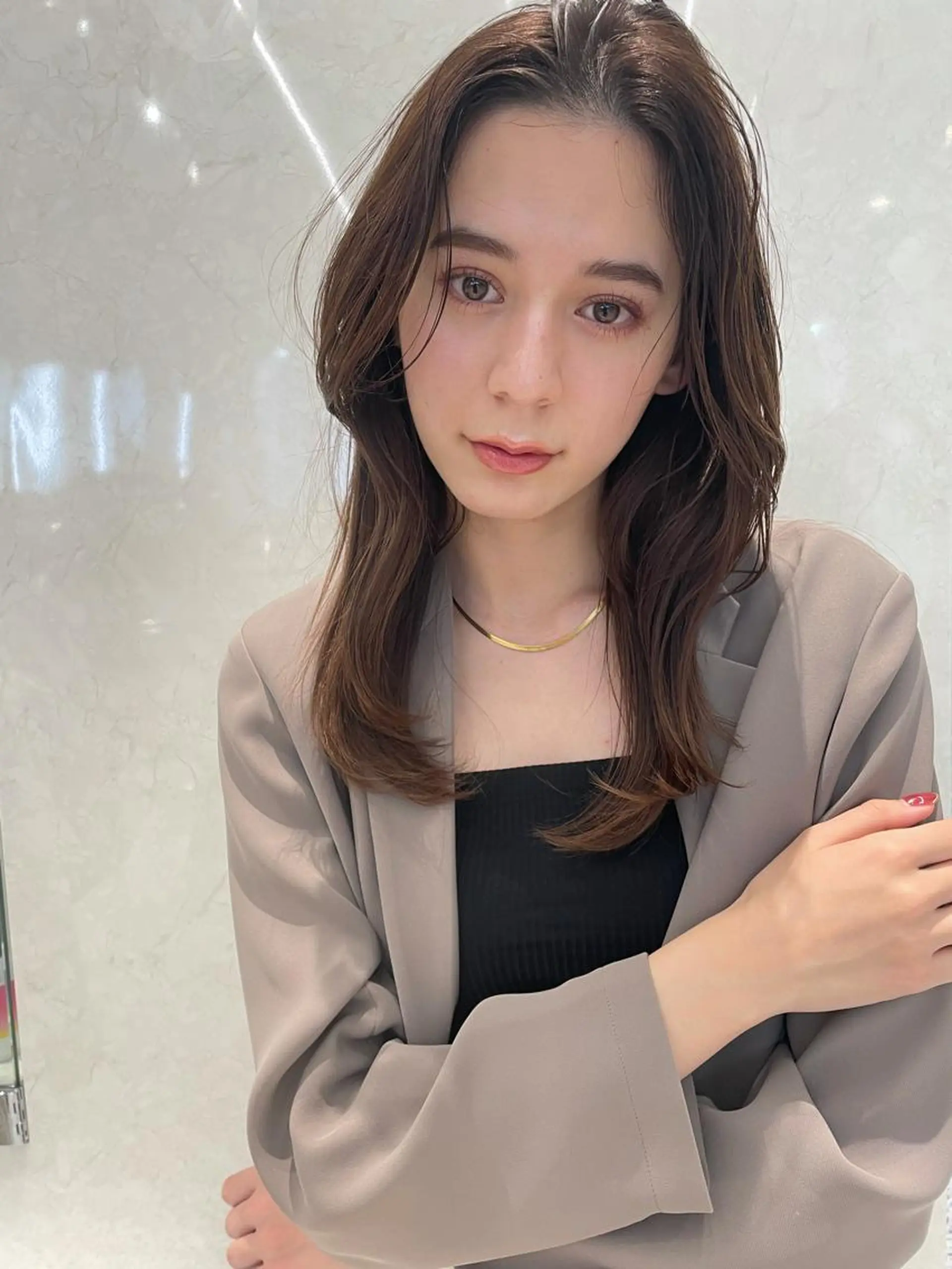 ロング カラー くびれヘア 韓国風ヘア レイヤーカット🎀 kanaのヘアスタイル