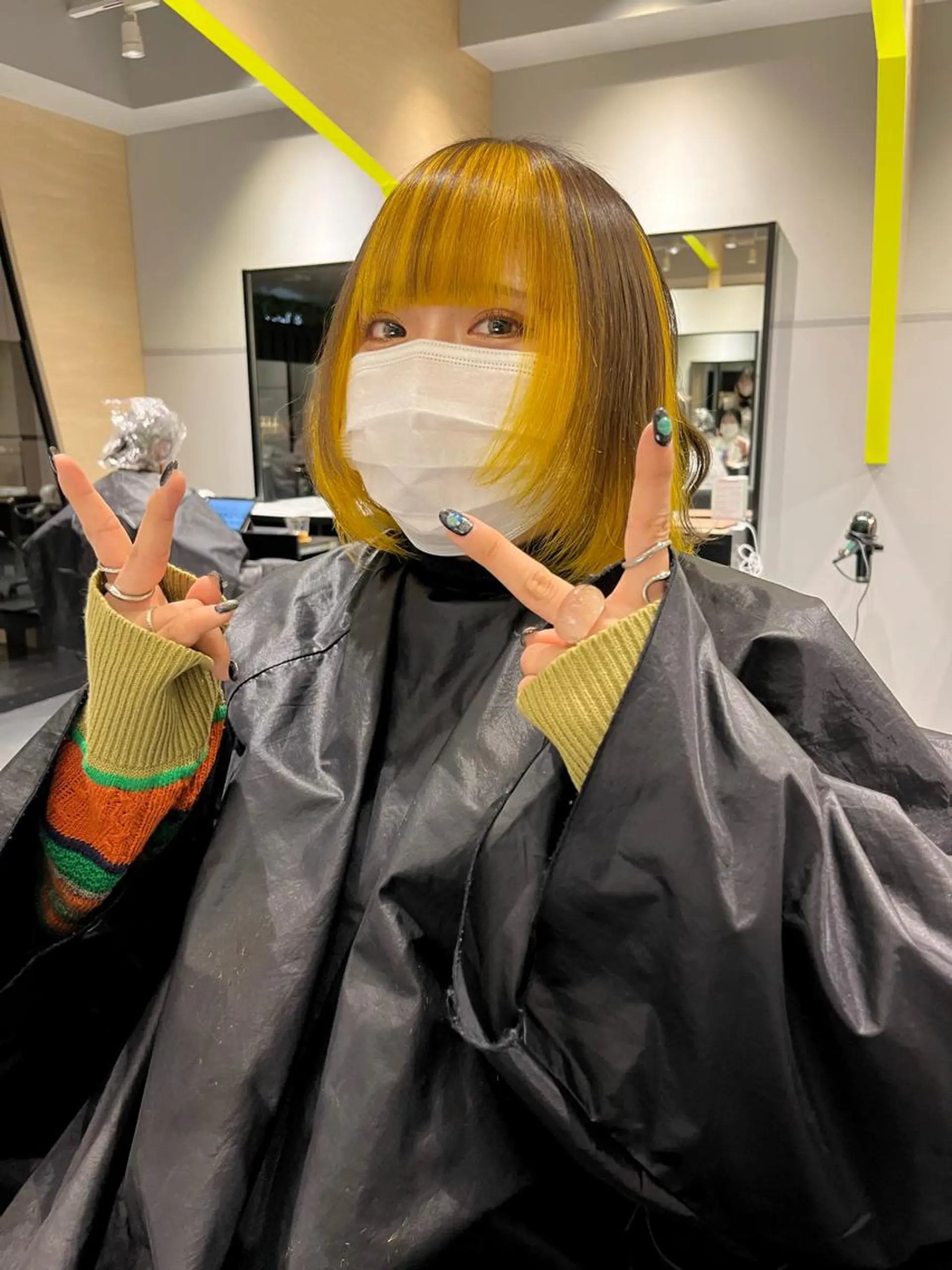 カラー デザインカラー イエローカラー 🟣金沢駅近covo SHUNNA🟣のヘアスタイル