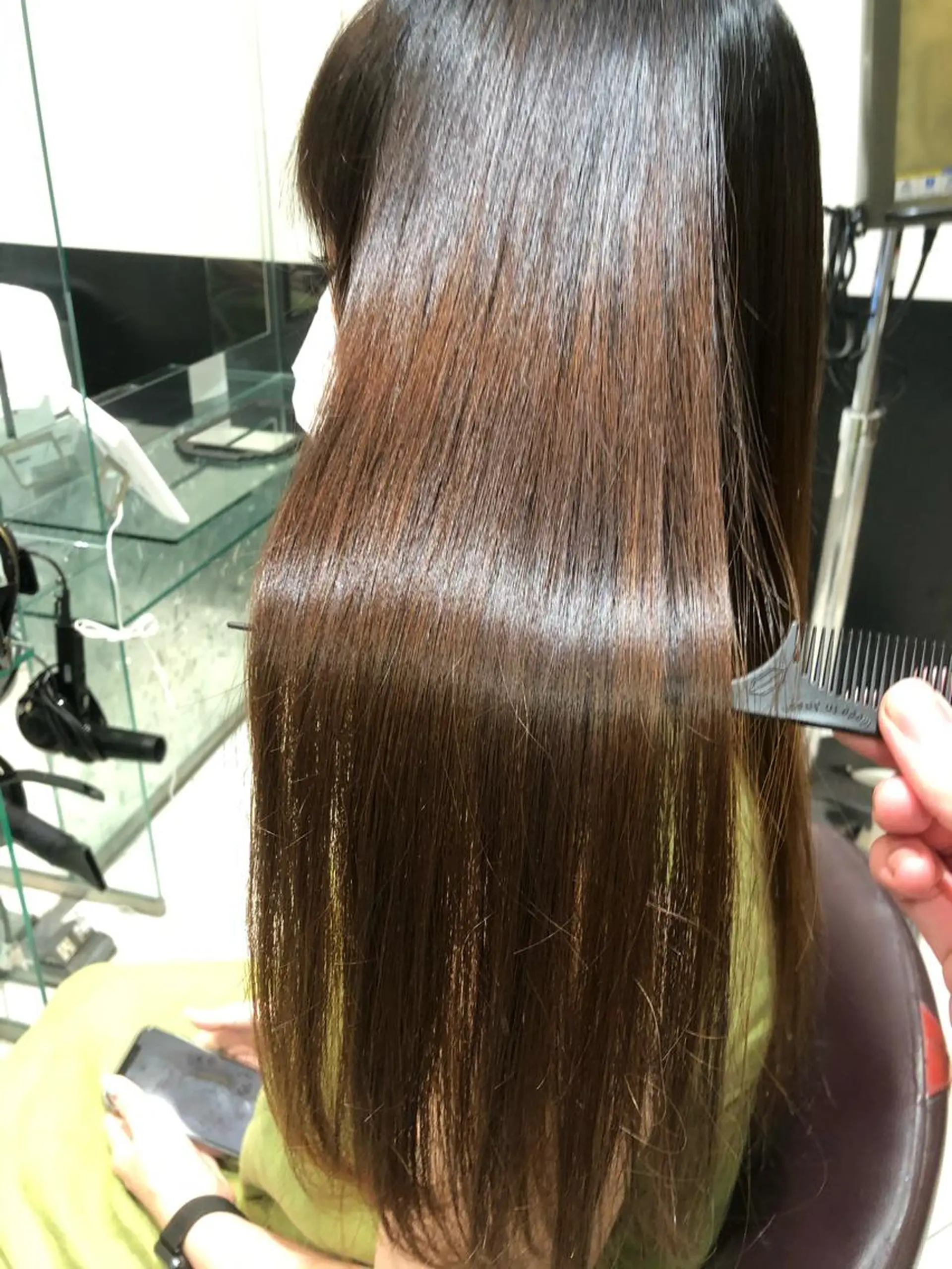ミディアム カット 縮毛矯正 トリートメント 國分 利成のヘアスタイル