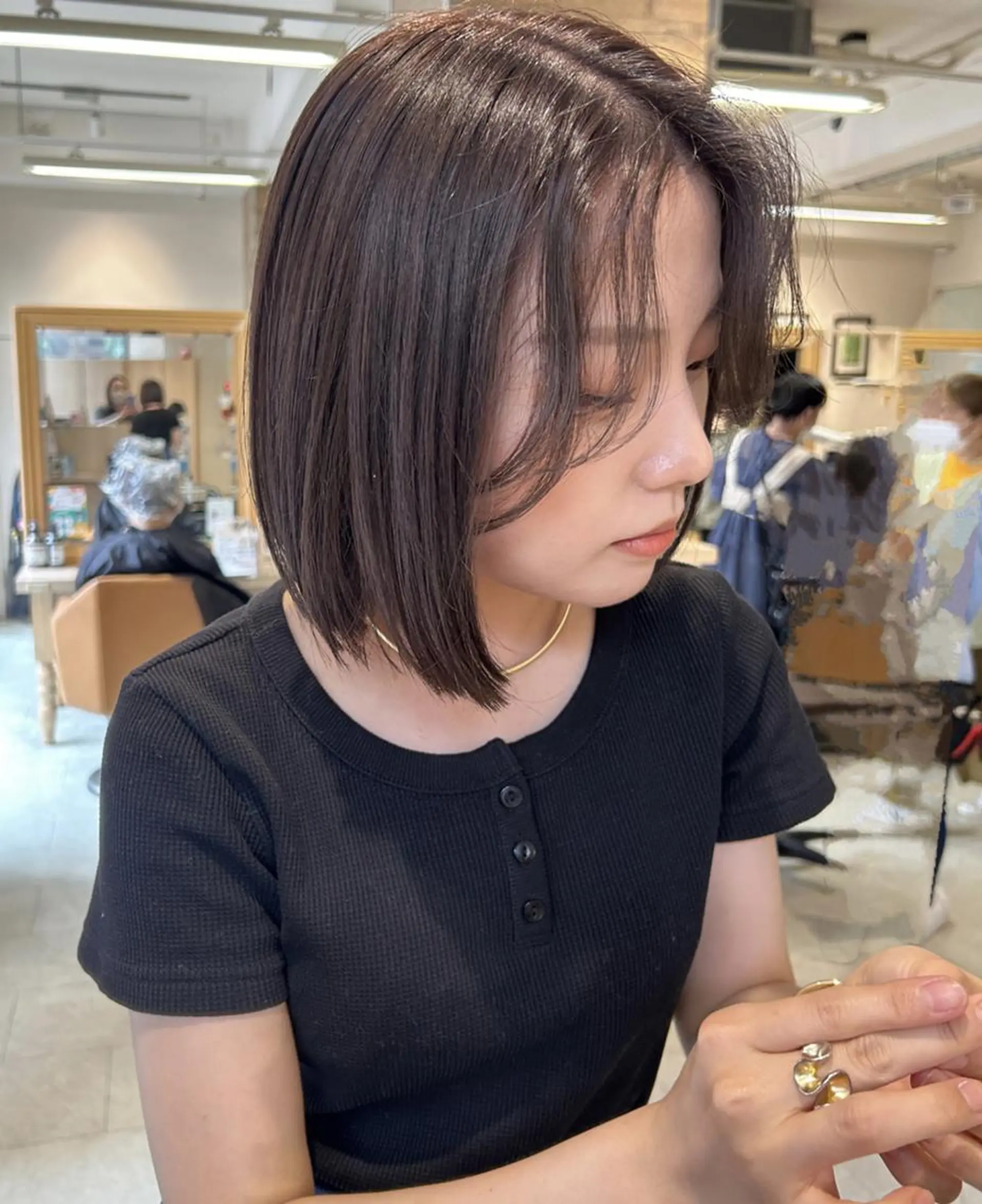 ミディアム カラー ヘアカラー トリートメント 西新  MAHIRO 🩵🫧艶髪🩵🫧のヘアスタイル