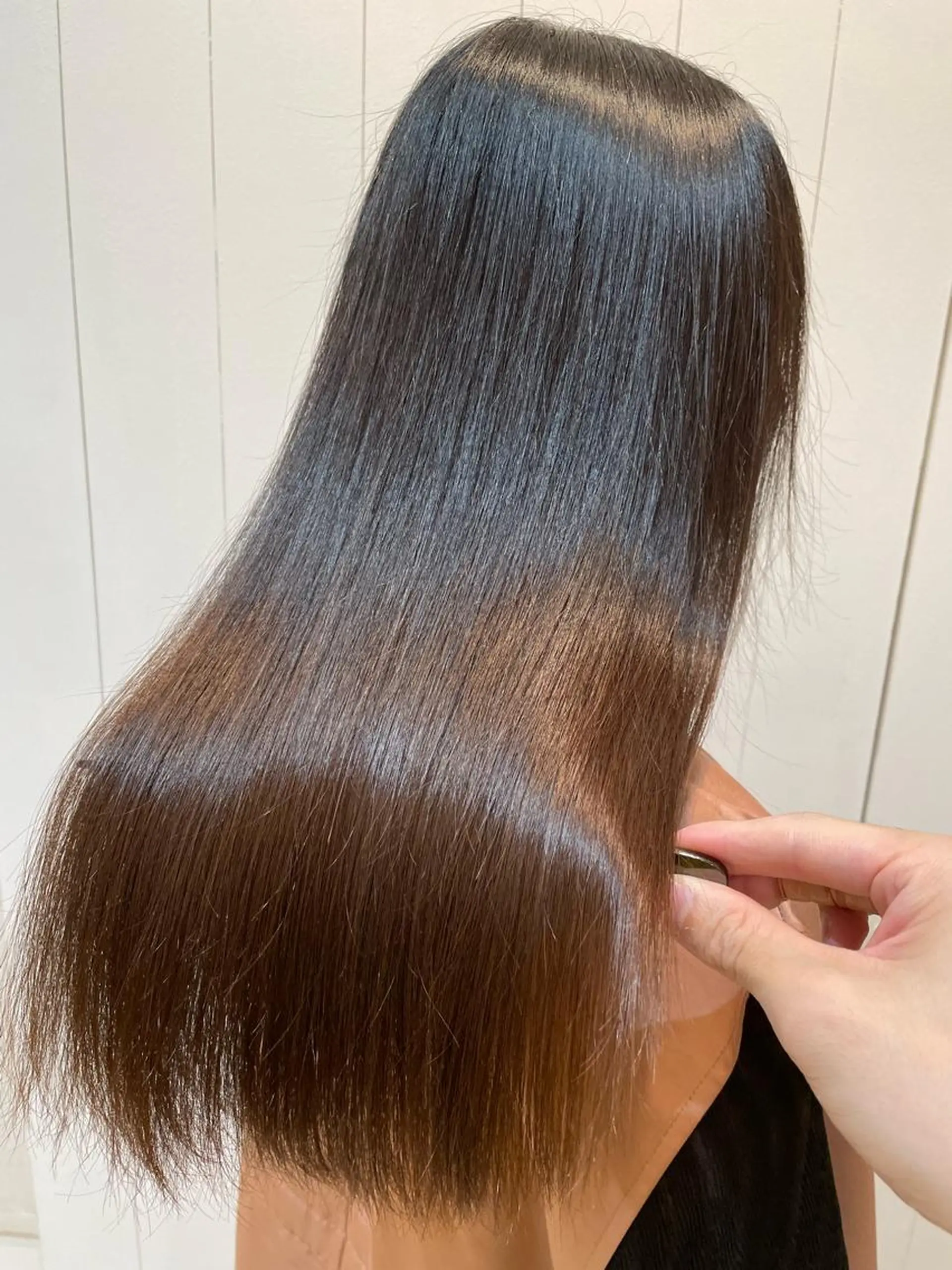 ロング ケアカラー 髪質改善 トリートメント 韓国レイヤー／髪質 改善カラー/れんのヘアスタイル