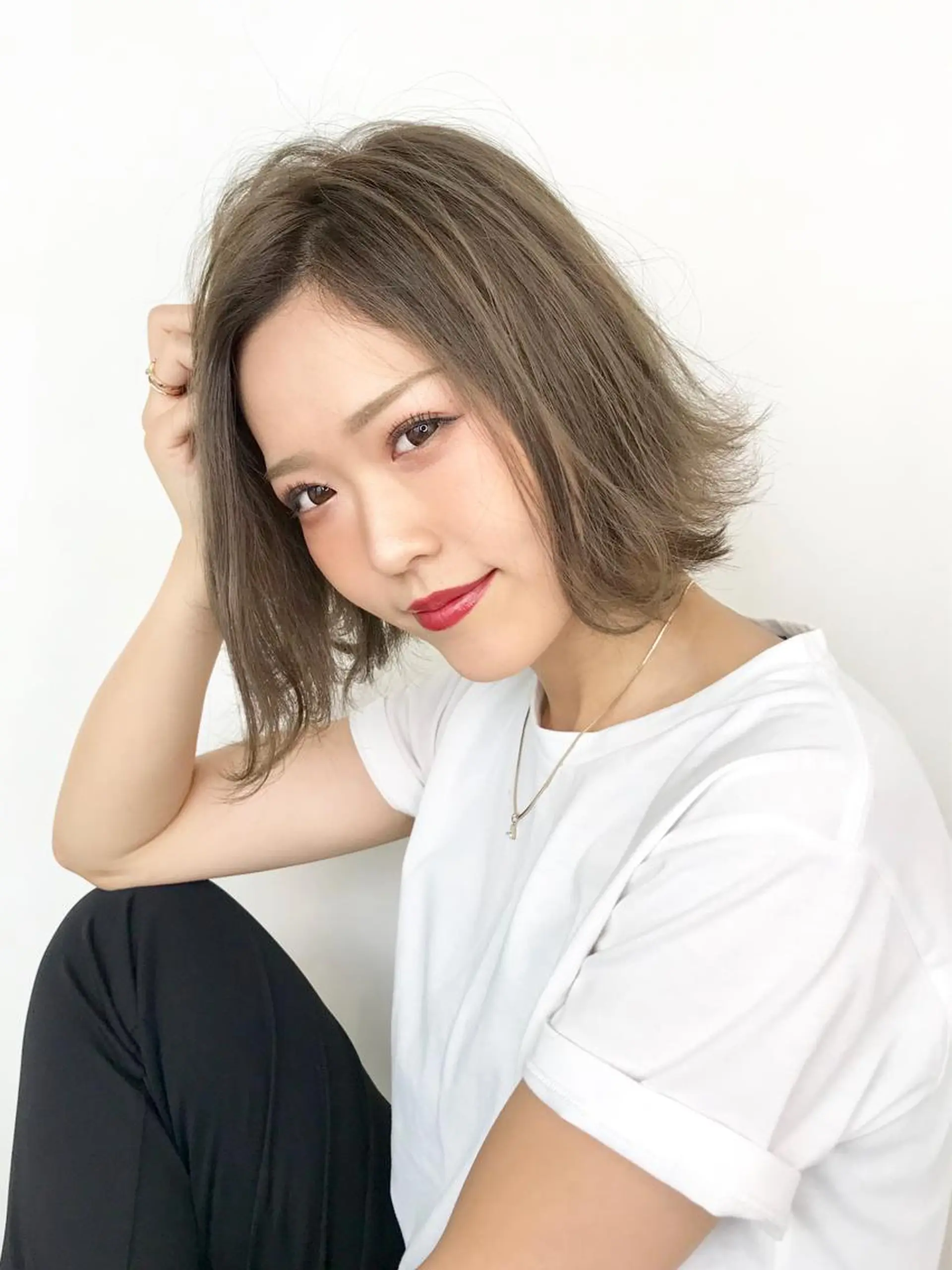 ショート カラー ヘアカラー ボブ・レイヤーカット 吉敷航一のヘアスタイル