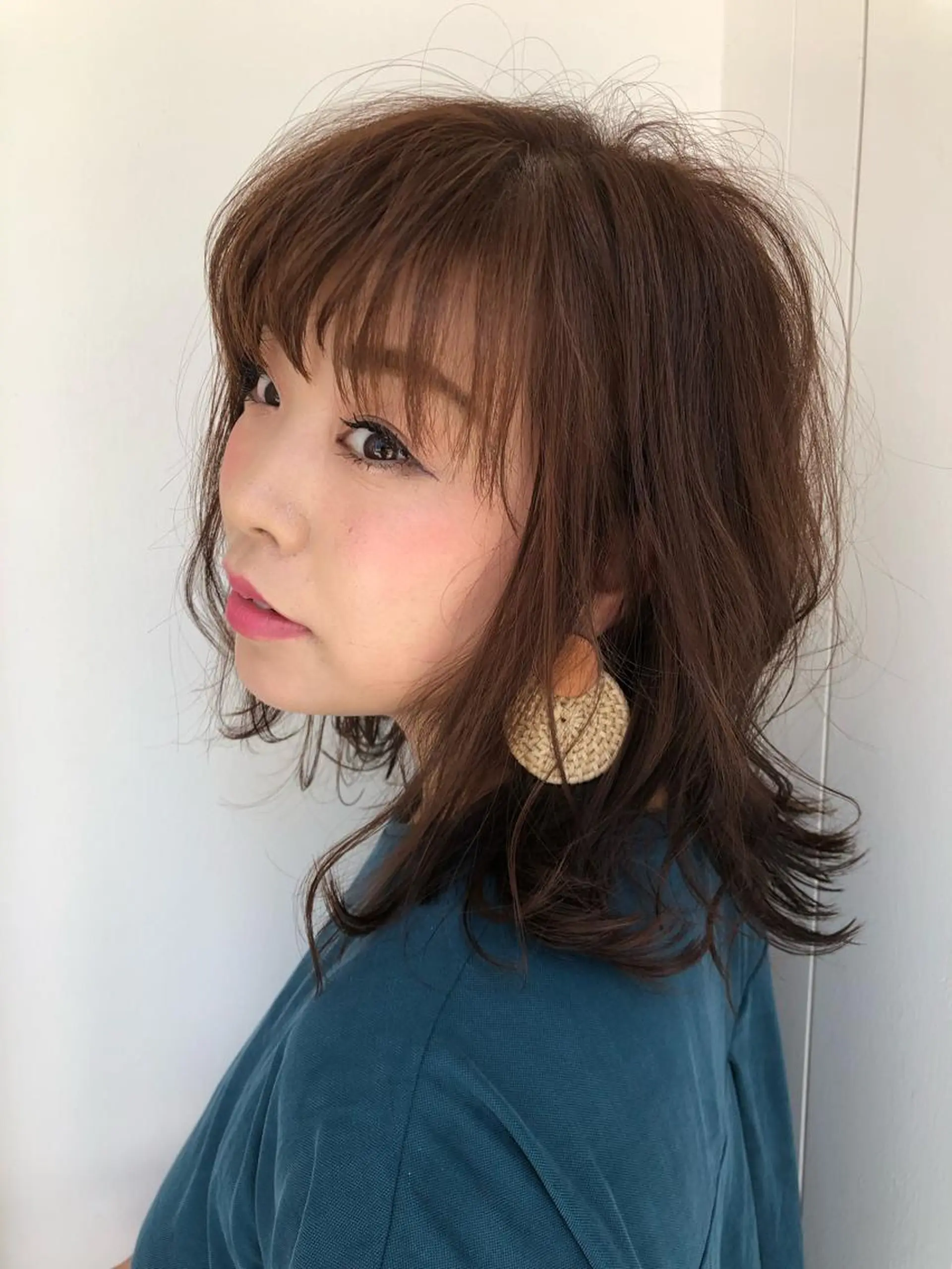 ミディアム カラー ピンクカラー 外ハネヘア ...ful  MAOのヘアスタイル