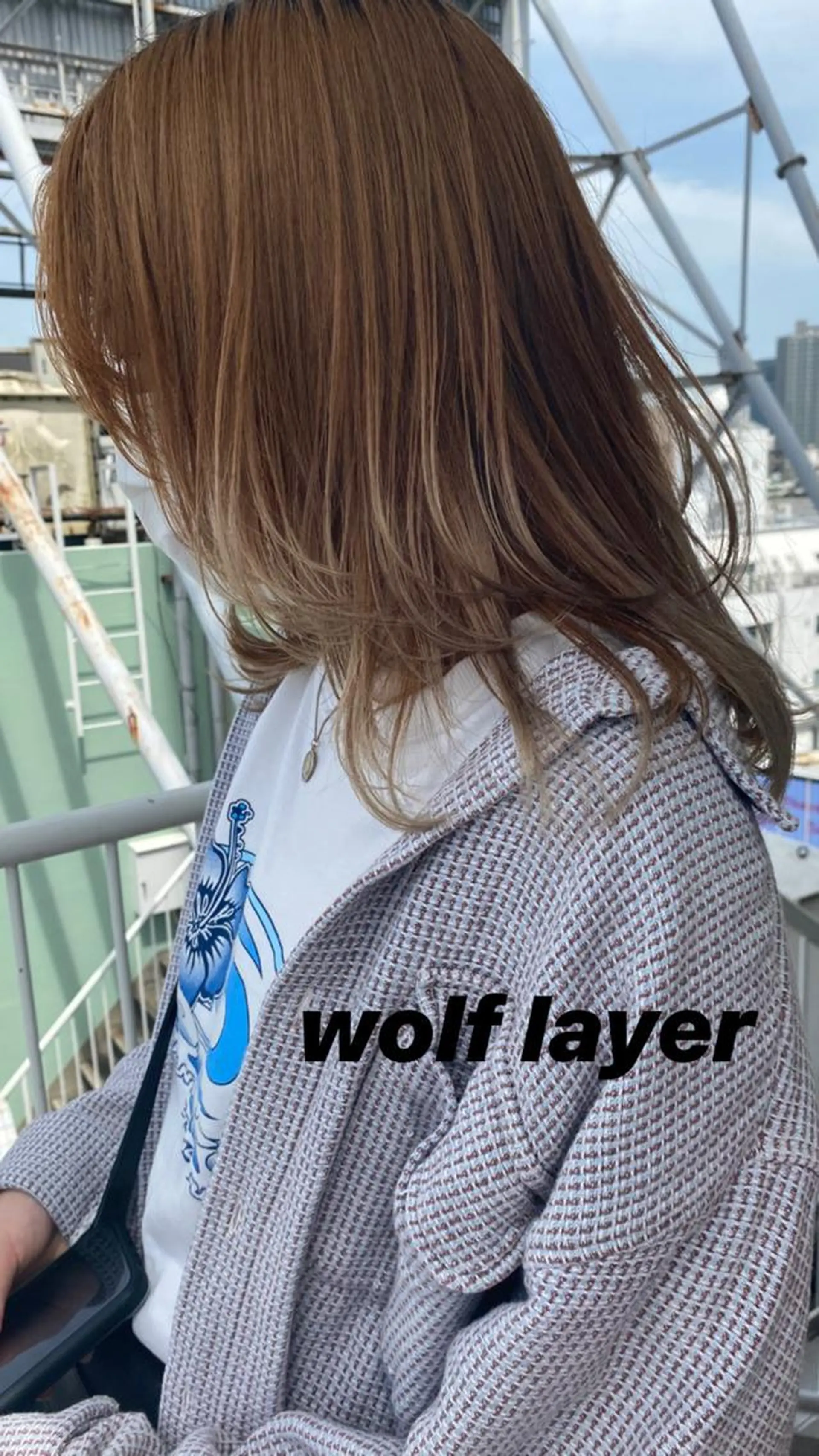 ミディアム カラー レイヤーカット ウルフカット ウルフレイヤー カット ヘアカラー トリートメント せこぐち まいのヘアスタイル