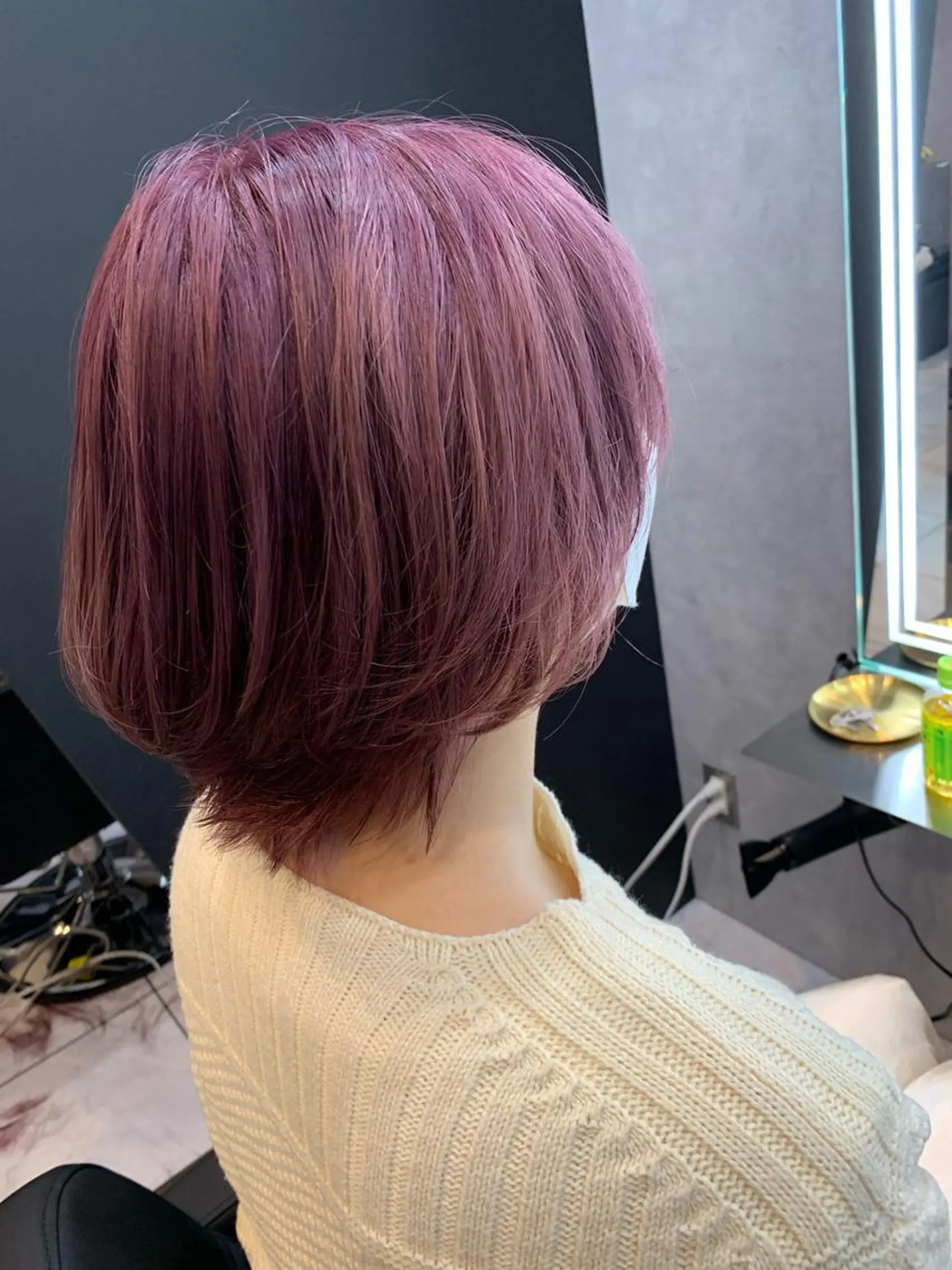 ショート カラー ブリーチ ラベンダーカラー ピンクカラー ピンクラベンダー ヘアカラー トリートメント 透明感/ブリーチ縮毛 /髪質改善/星野純一のヘアスタイル