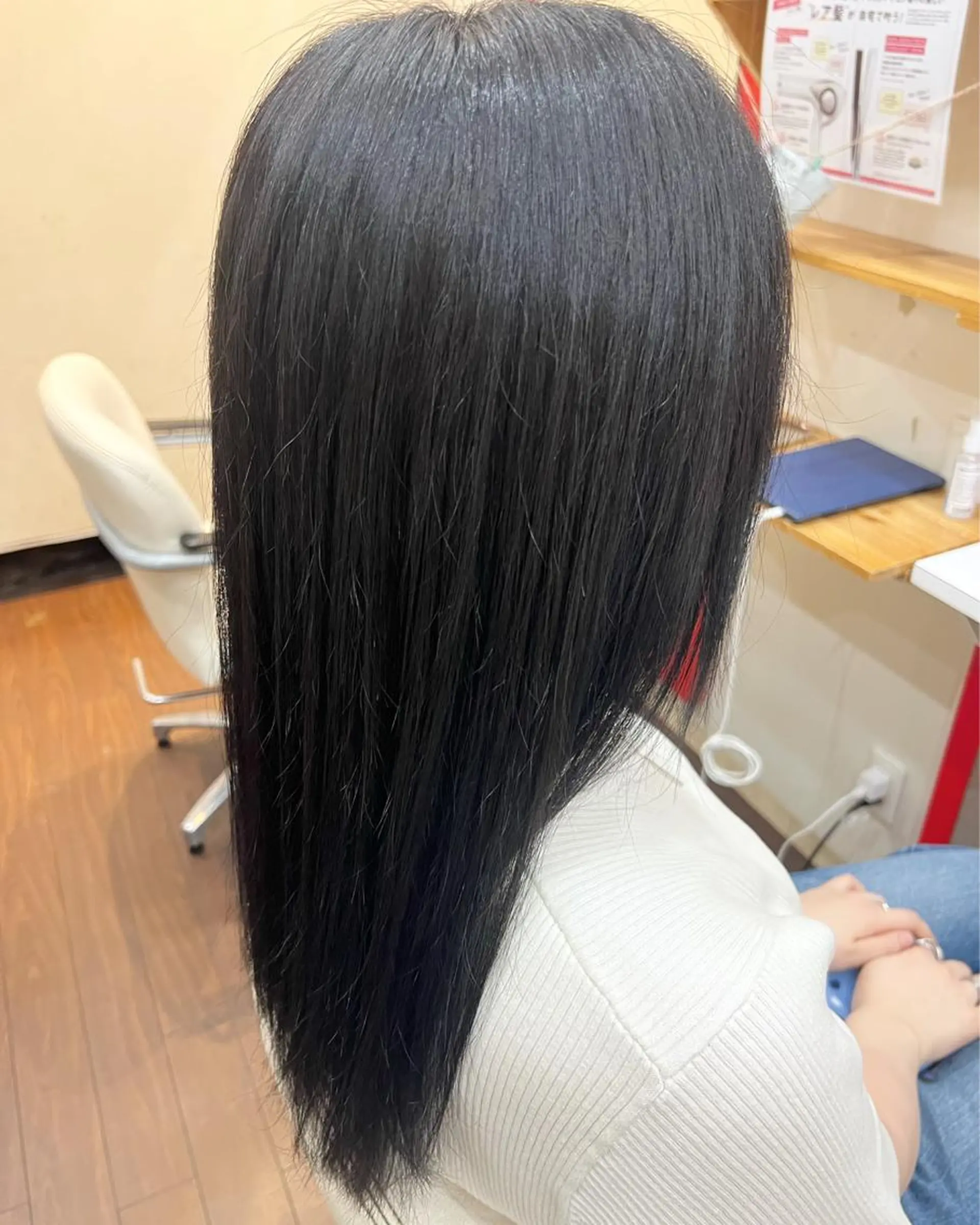 カラー 黒髪 ブルーカラー ブルーブラック ハイライトカラー ヘアカラー まさき✂︎ブリーチ／ デザインカラーのヘアスタイル