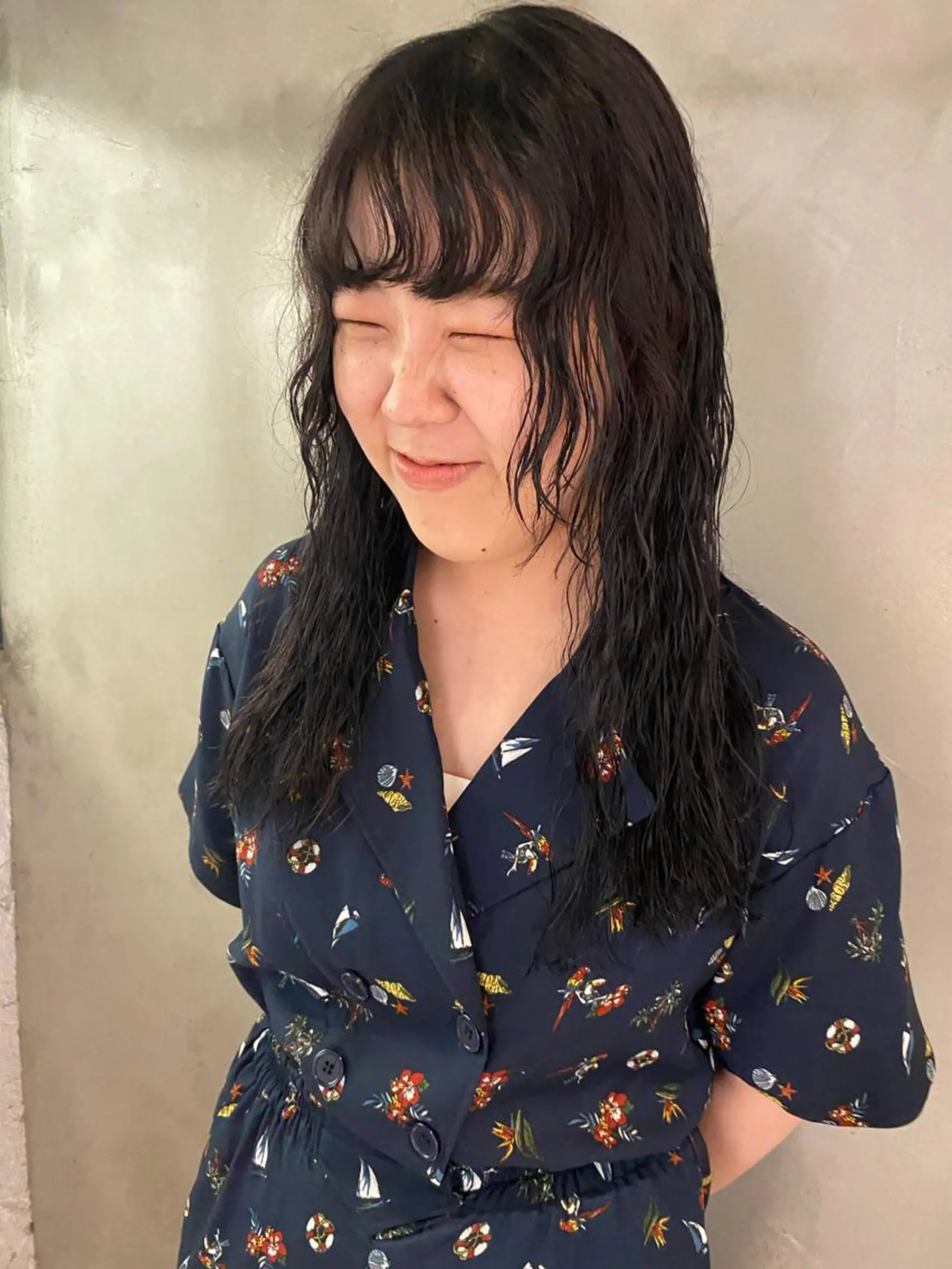 ロング カラー パーマ ヘアアレンジ メンズ キッズ ネイル マツエク・マツパ メンズパーマ 黒髪 パーマスタイル🔅 sayacaのヘアスタイル