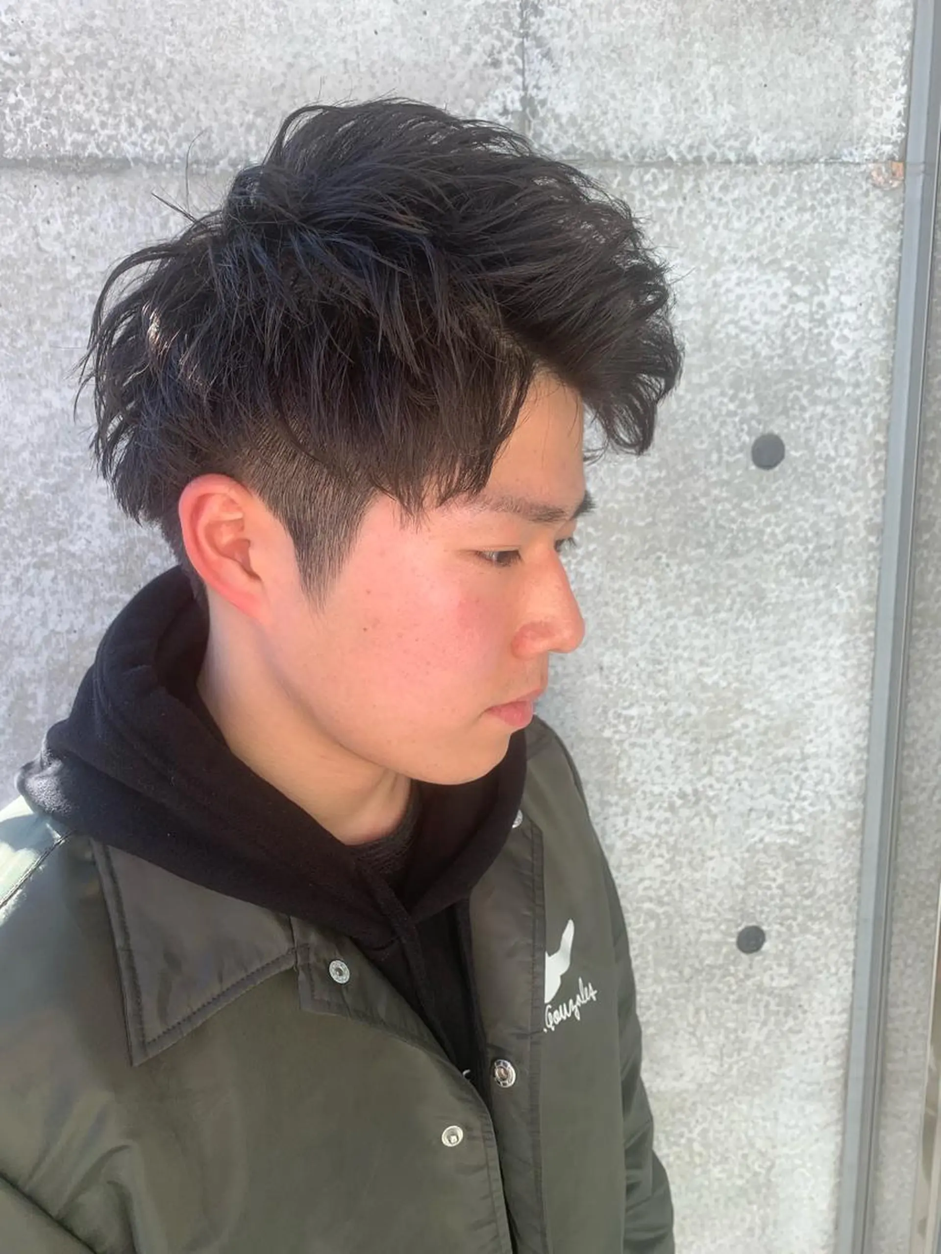 ショート パーマ メンズ メンズパーマフェード シモジタカヒロのヘアスタイル