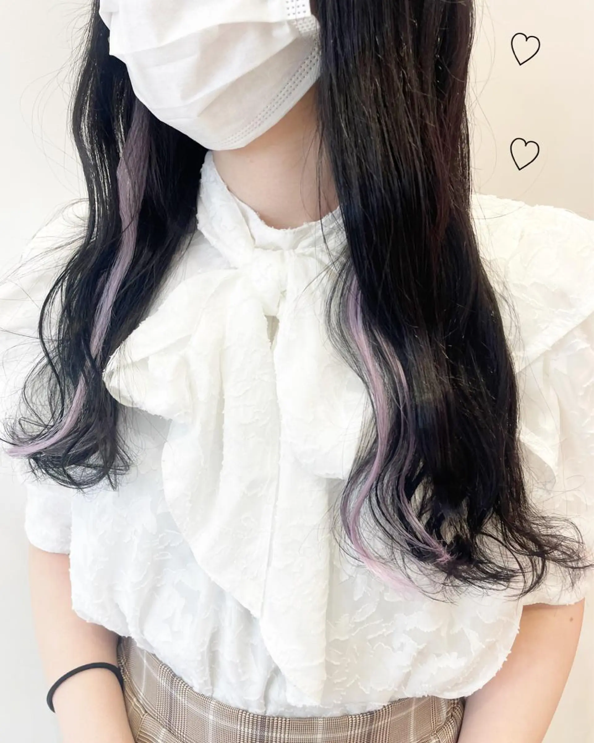 セミロング カラー シールエクステ ダークグレー ピンクカラー エクステ EMANON新宿東口所属・新宿駅近♡個室 ♡関口三都季🌜のヘアスタイル