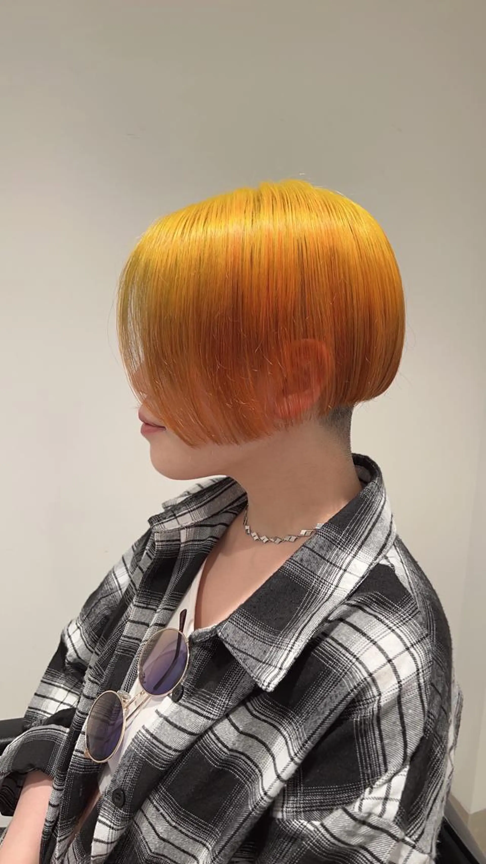 ショート カラー グラデーションカラー オレンジ ボブ カット ヘアカラー トリートメント GO TODAY  SHAIRE  SALON   渋谷モディ所属・スキバサミを使わない カット🌼唯🌼のヘアスタイル