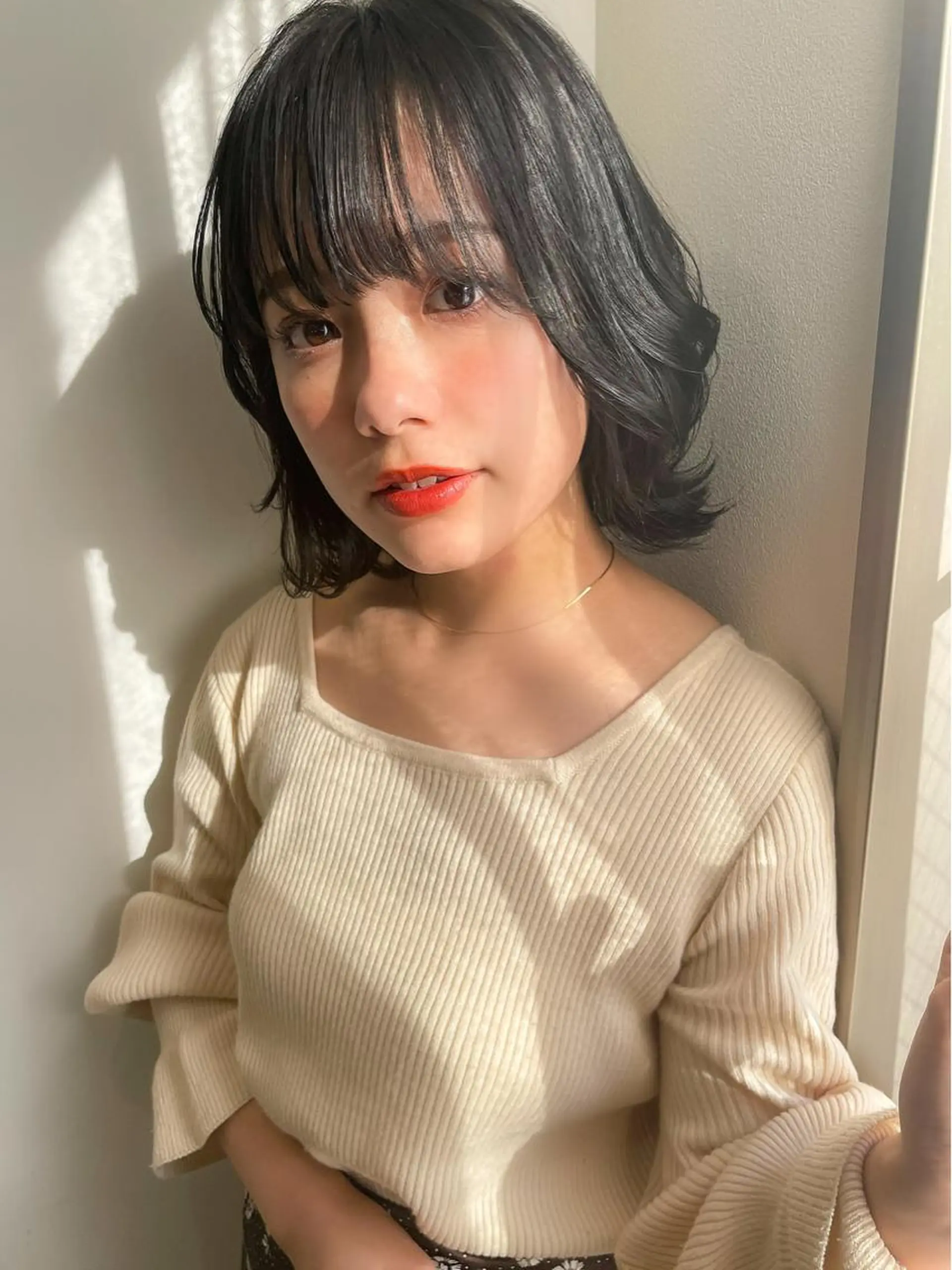 ミディアム カット ヘアカラー トリートメント シンタニ ナオトのヘアスタイル