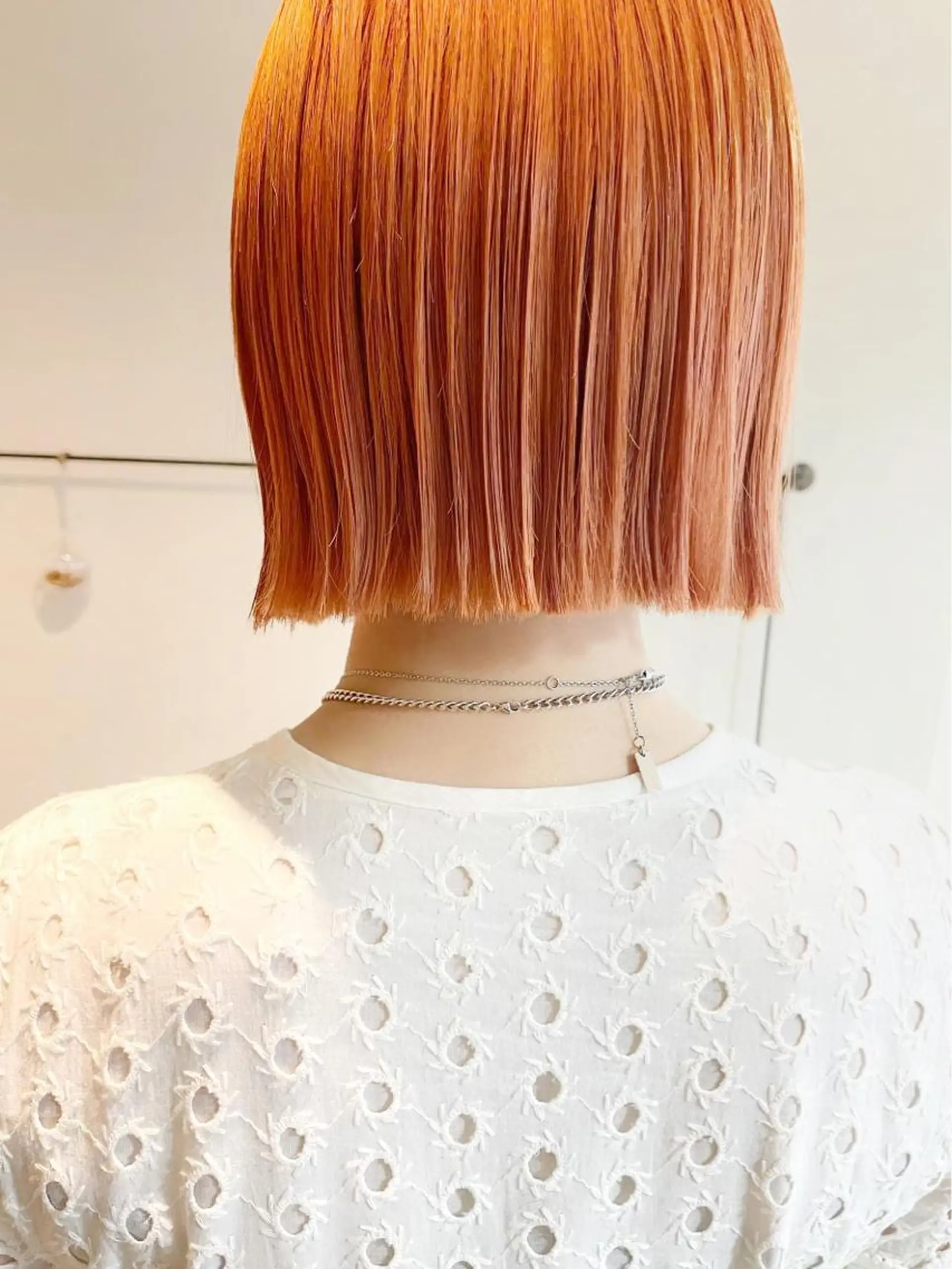 ミディアム カラー アプリコットブラウン ブラウンカラー オレンジ ピンクカラー ピンクブラウン カット トリートメント ヘアセット 🧡ono🧡暖色/ 切りっぱなしボブ🧡のヘアスタイル