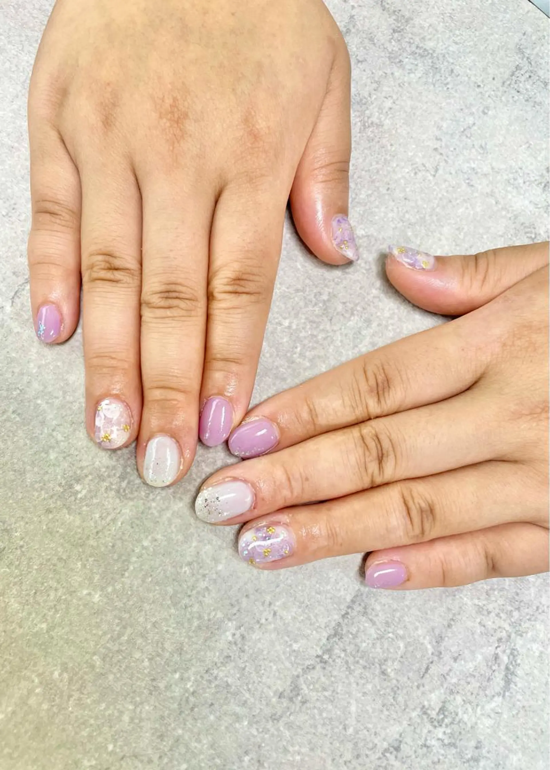 ネイル アートネイル イースター フレンチネイル ジェルネイル ガラスフレンチ ハンドネイル .N YUKIのネイルデザイン
