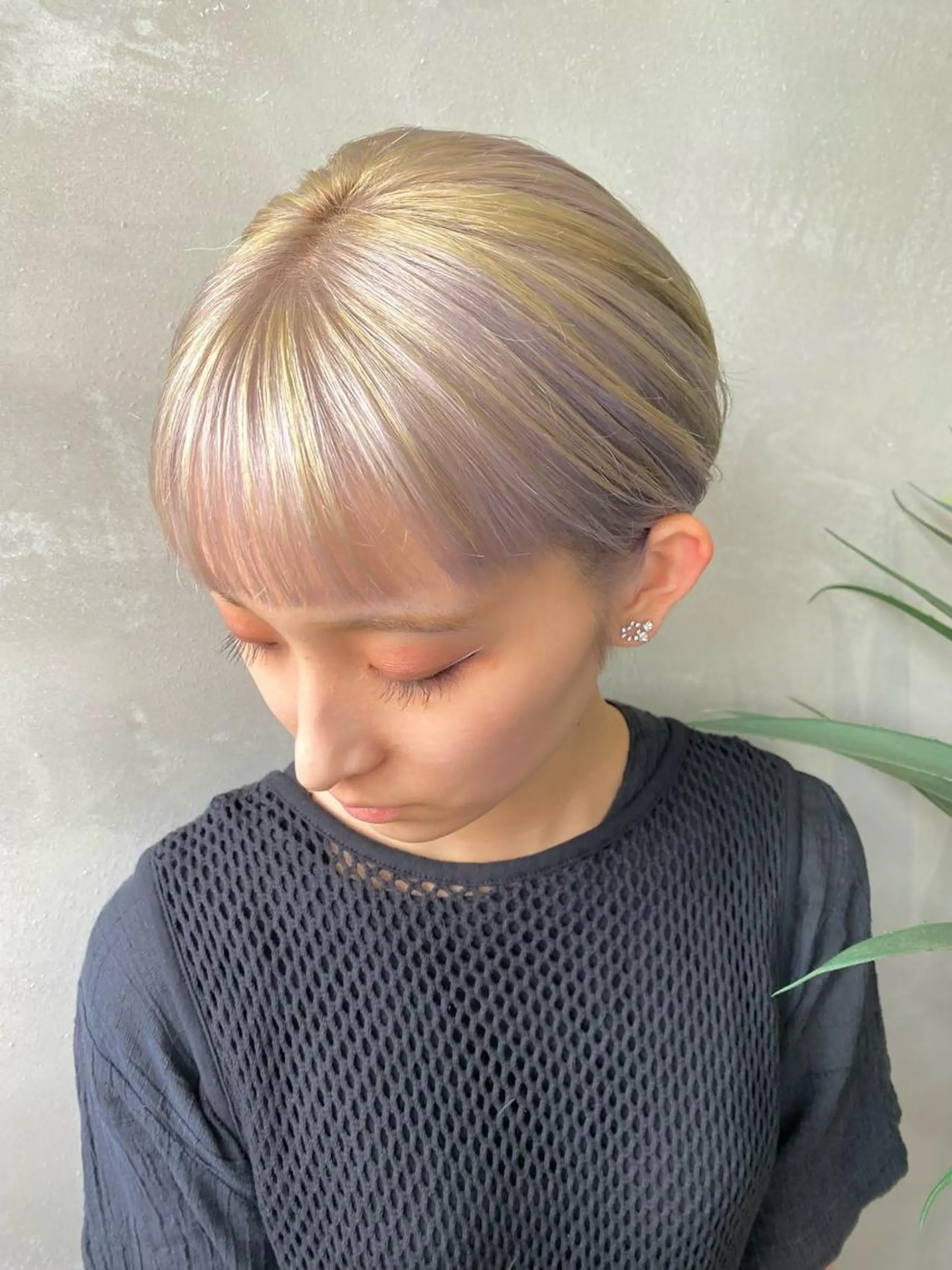 ショート カラー ハイライトカラー イエローカラー ハイライト 艶ハイトーンブリーチ 🌈小林侑雅のヘアスタイル