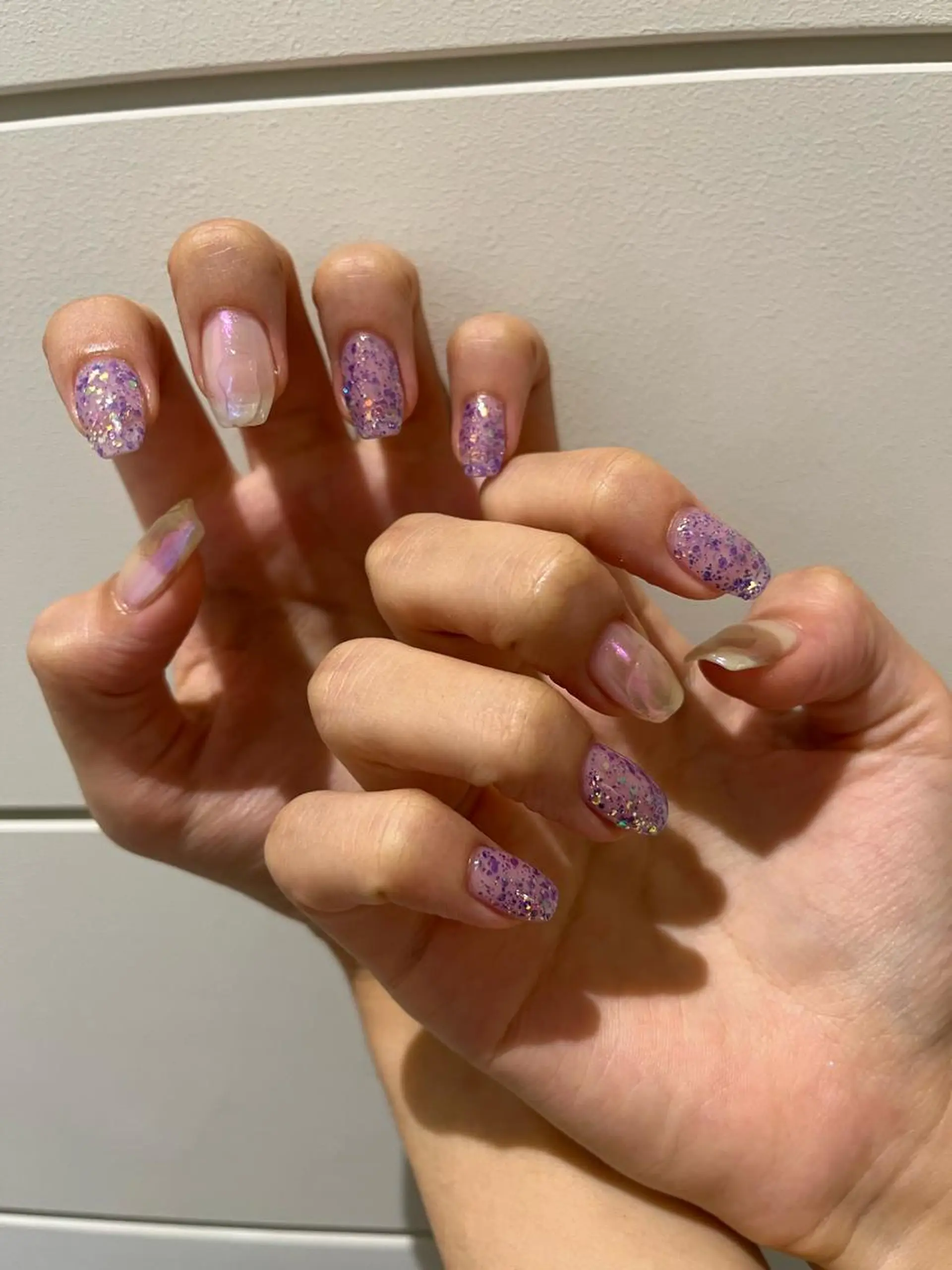 ネイル ラメ(グリッター) ミラーネイル シンプルネイル Momone /渋谷/パラジェルのネイルデザイン