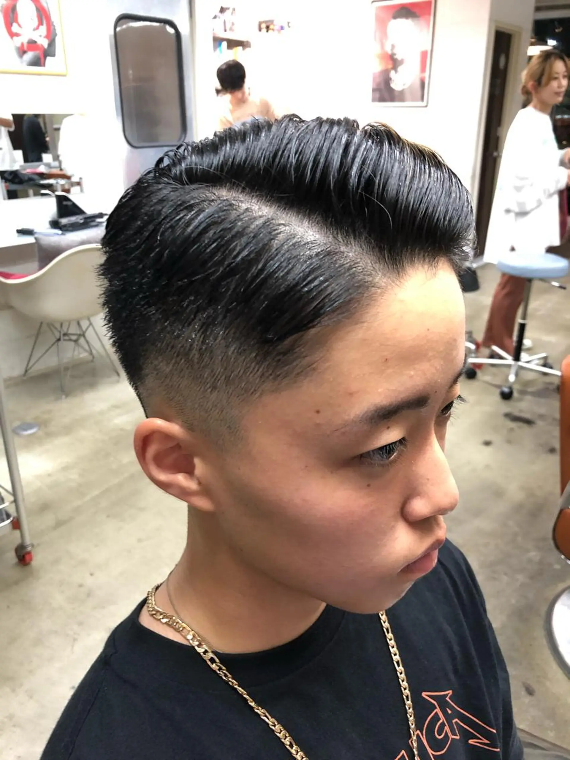 ショート メンズ フェードカット カット パーマ ROBOT   PLUS所属・大野 悠平のヘアスタイル