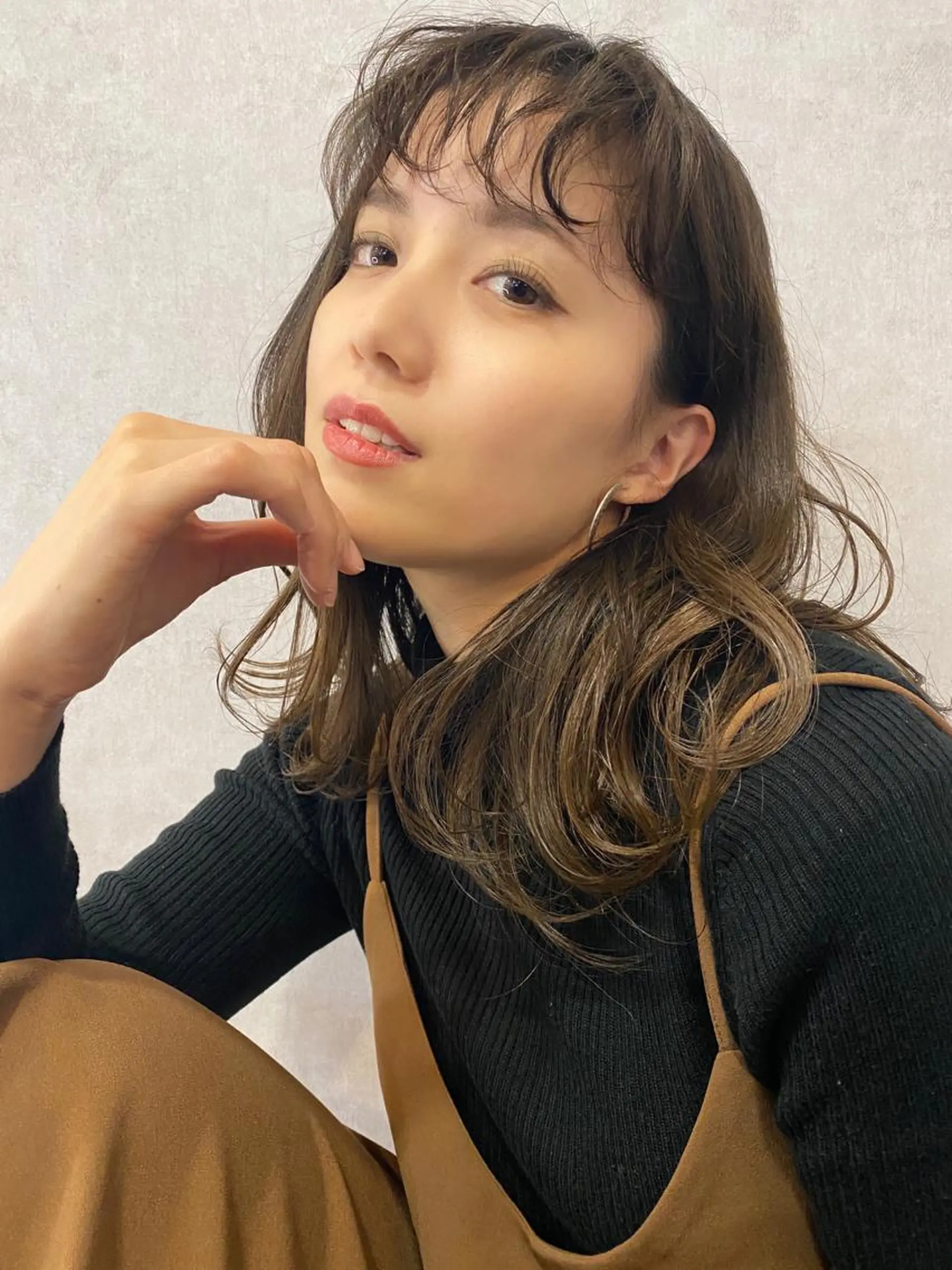 ミディアム カラー カット ヘアカラー トリートメント 山崎 雄太のヘアスタイル