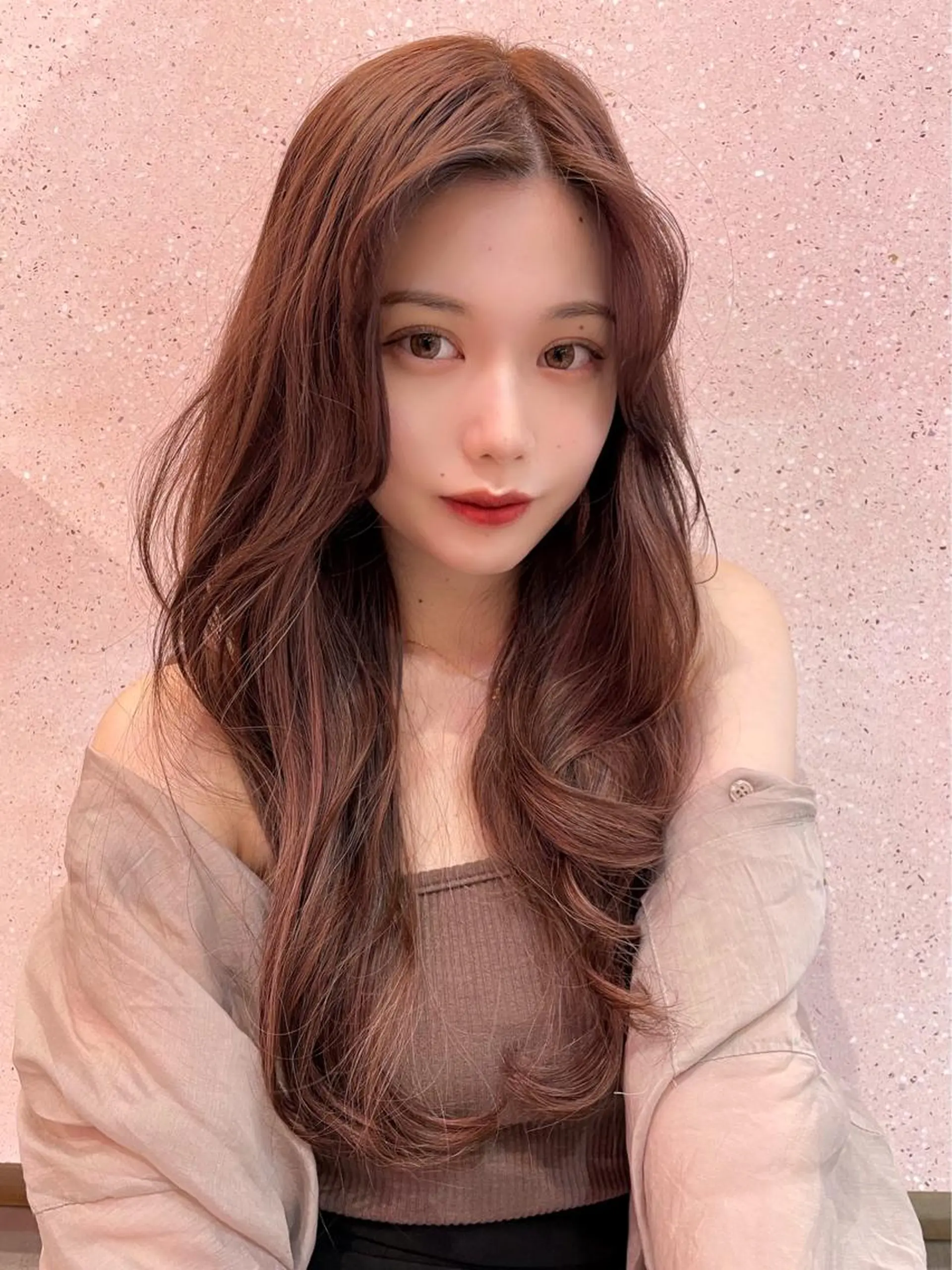 ロング カラー カット ヘアカラー トリートメント 韓国ヘア🤍顔周り/ 髪質改善✨/林遼一郎のヘアスタイル